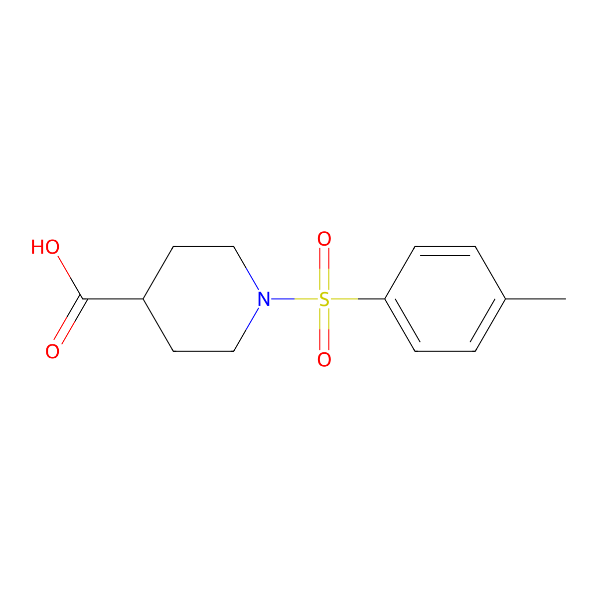 1-((4-Methylphenyl)sulfonyl)-4-piperidinecarboxylic acid molecular structure, CAS 147636-36-0