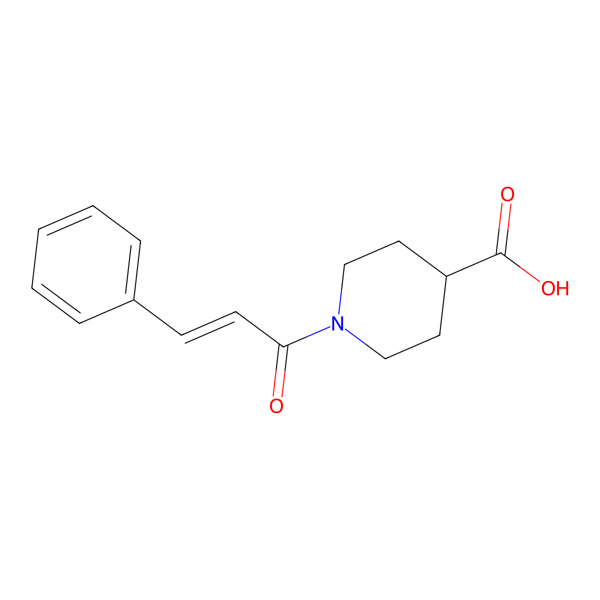 1-[(2E)-3-phenylprop-2-enoyl]piperidine-4-carboxylic acid molecular structure, CAS 147636-43-9