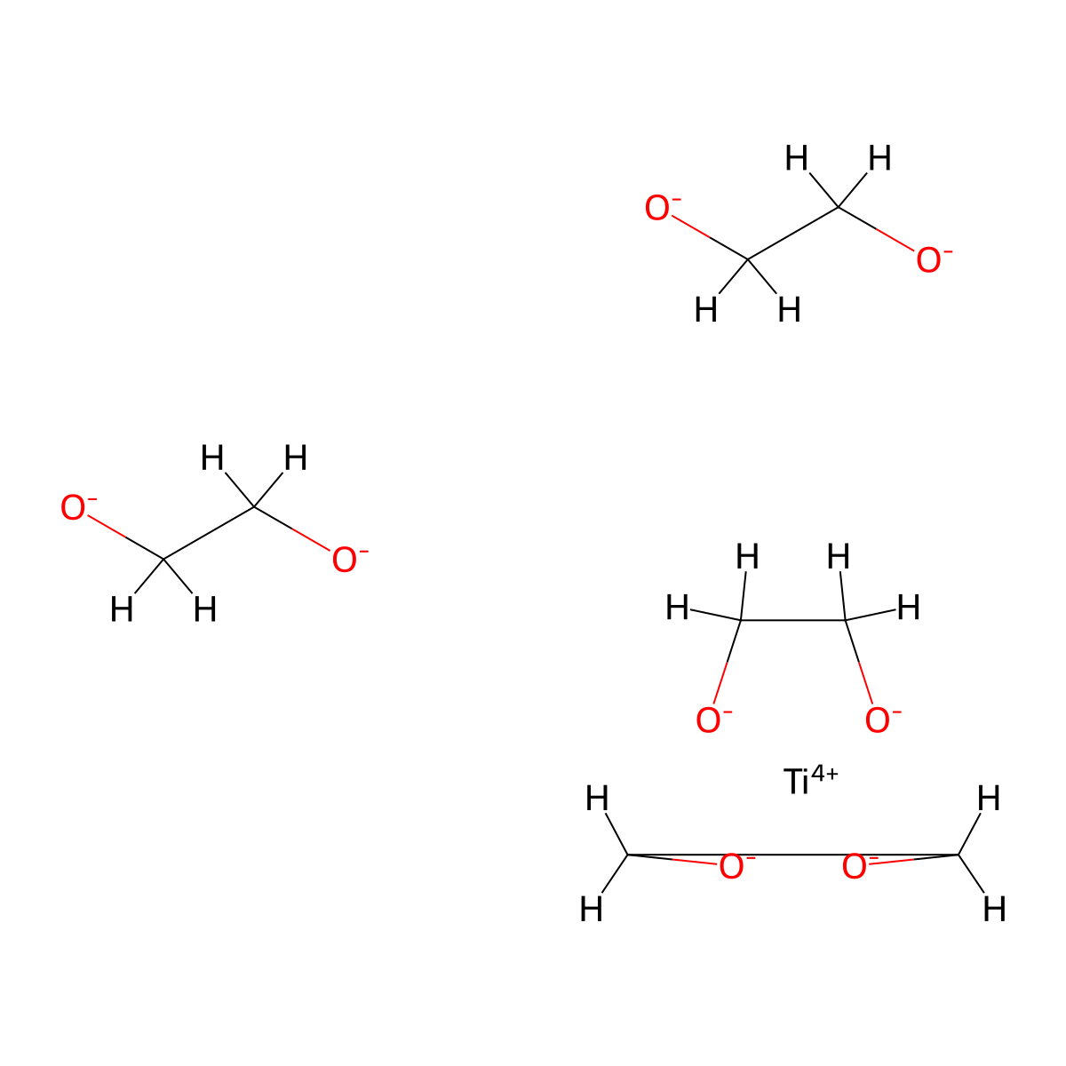 1,2-Ethanediol, titanium(4+) salt (4:1) molecular structure, CAS 14764-55-7
