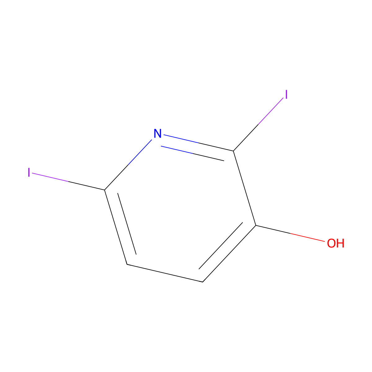 2,6-Diiodopyridin-3-ol molecular structure, CAS 14764-90-0