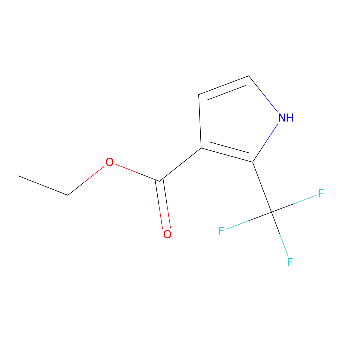 ethyl 2-(trifluoromethyl)-1H-pyrrole-3-carboxylate molecular structure, CAS 147642-12-4