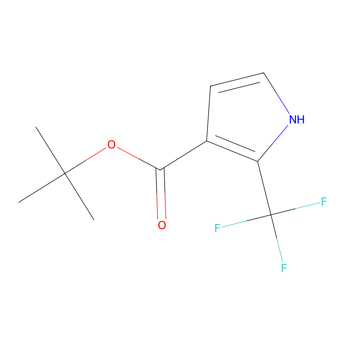 tert-butyl 2-(trifluoromethyl)-1H-pyrrole-3-carboxylate molecular structure, CAS 147642-14-6