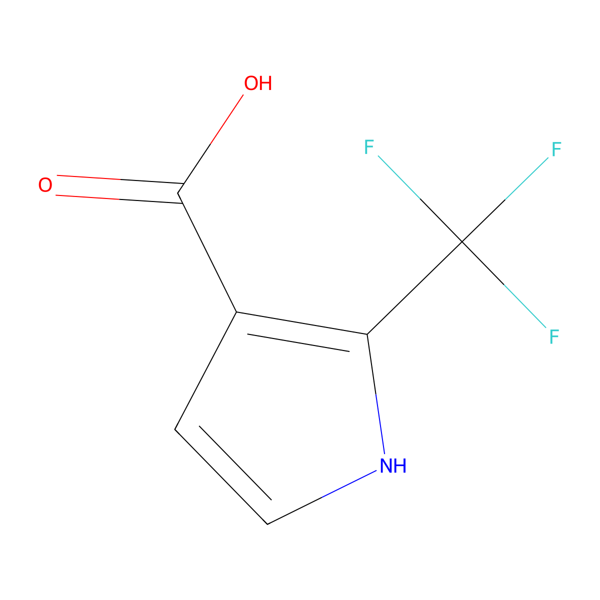 2-(trifluoromethyl)-1H-pyrrole-3-carboxylic acid molecular structure, CAS 147642-16-8