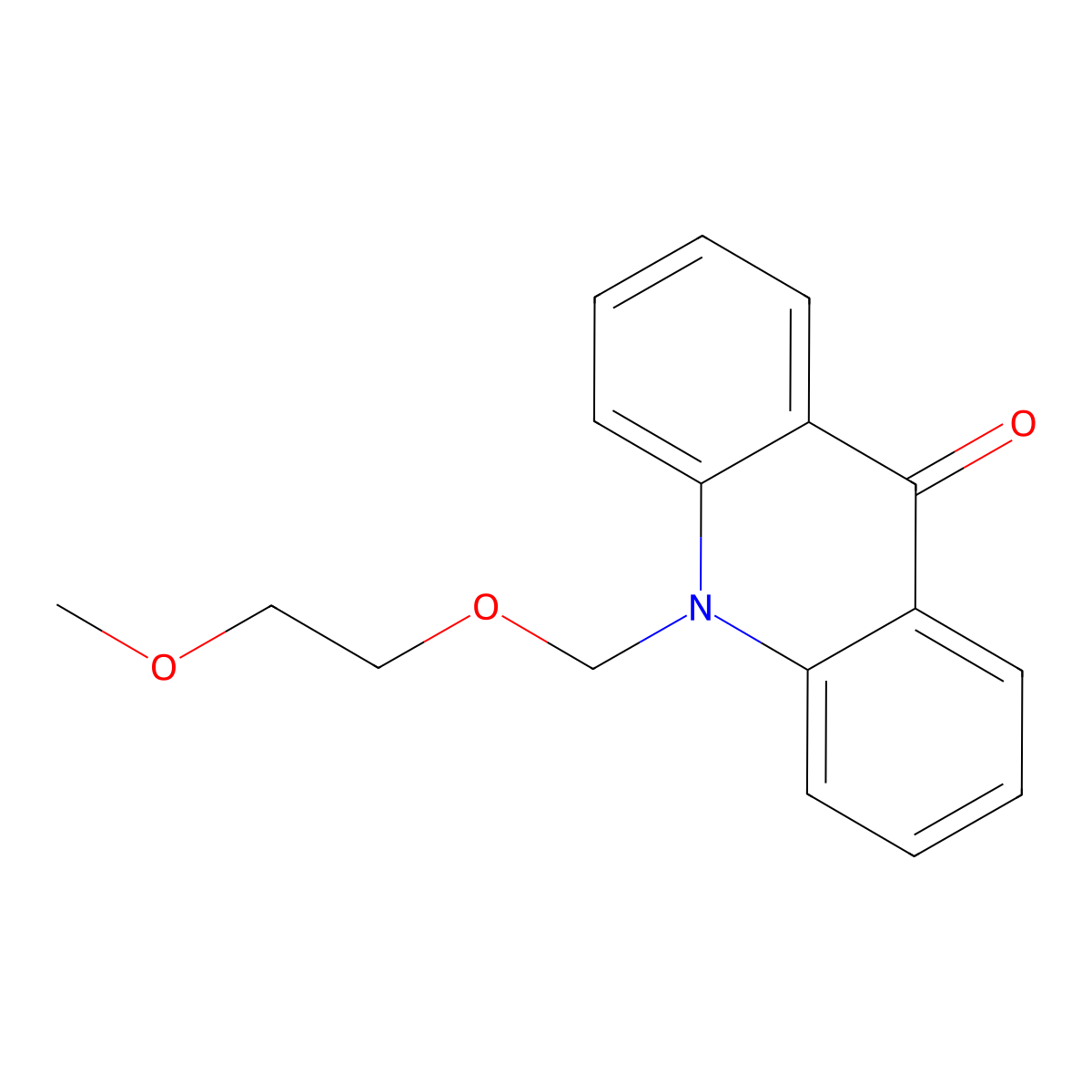 9(10H)-Acridinone, 10-[(2-methoxyethoxy)methyl]- molecular structure, CAS 147643-41-2