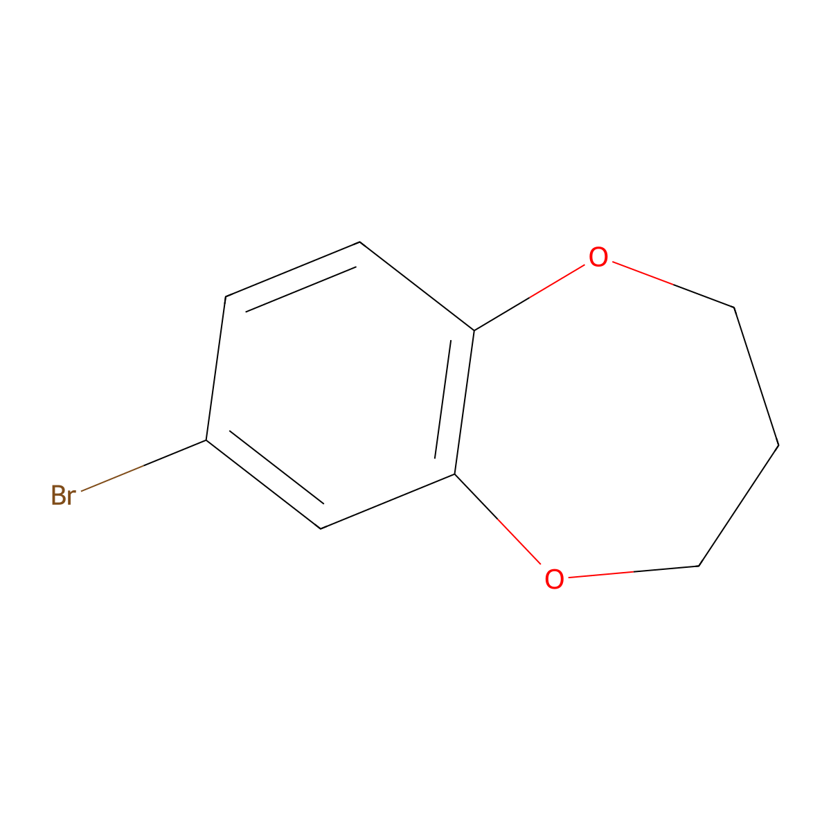 7-Bromo-3,4-dihydro-2H-1,5-benzodioxepine molecular structure, CAS 147644-11-9