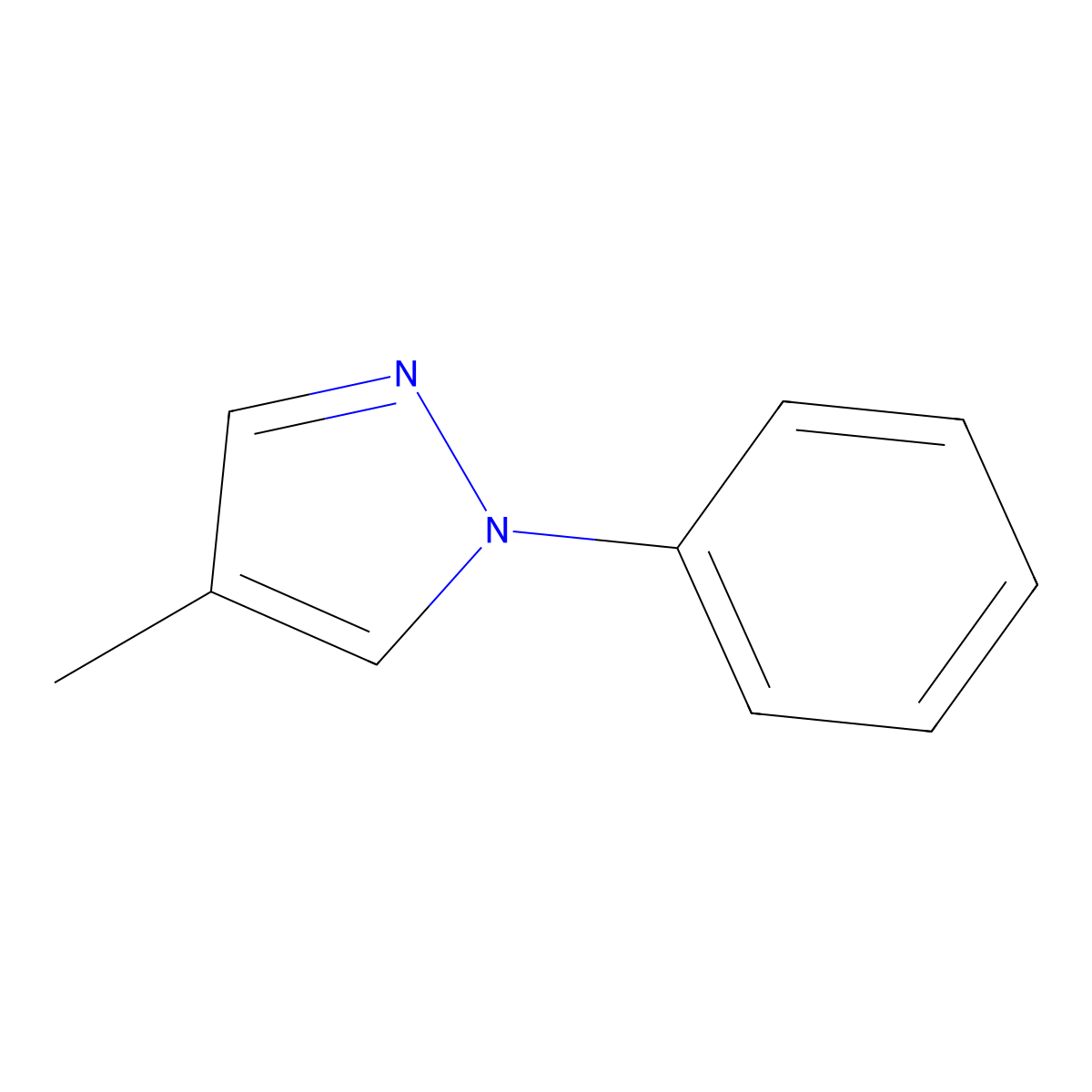 1-Phenyl-4-methylpyrazole molecular structure, CAS 14766-43-9