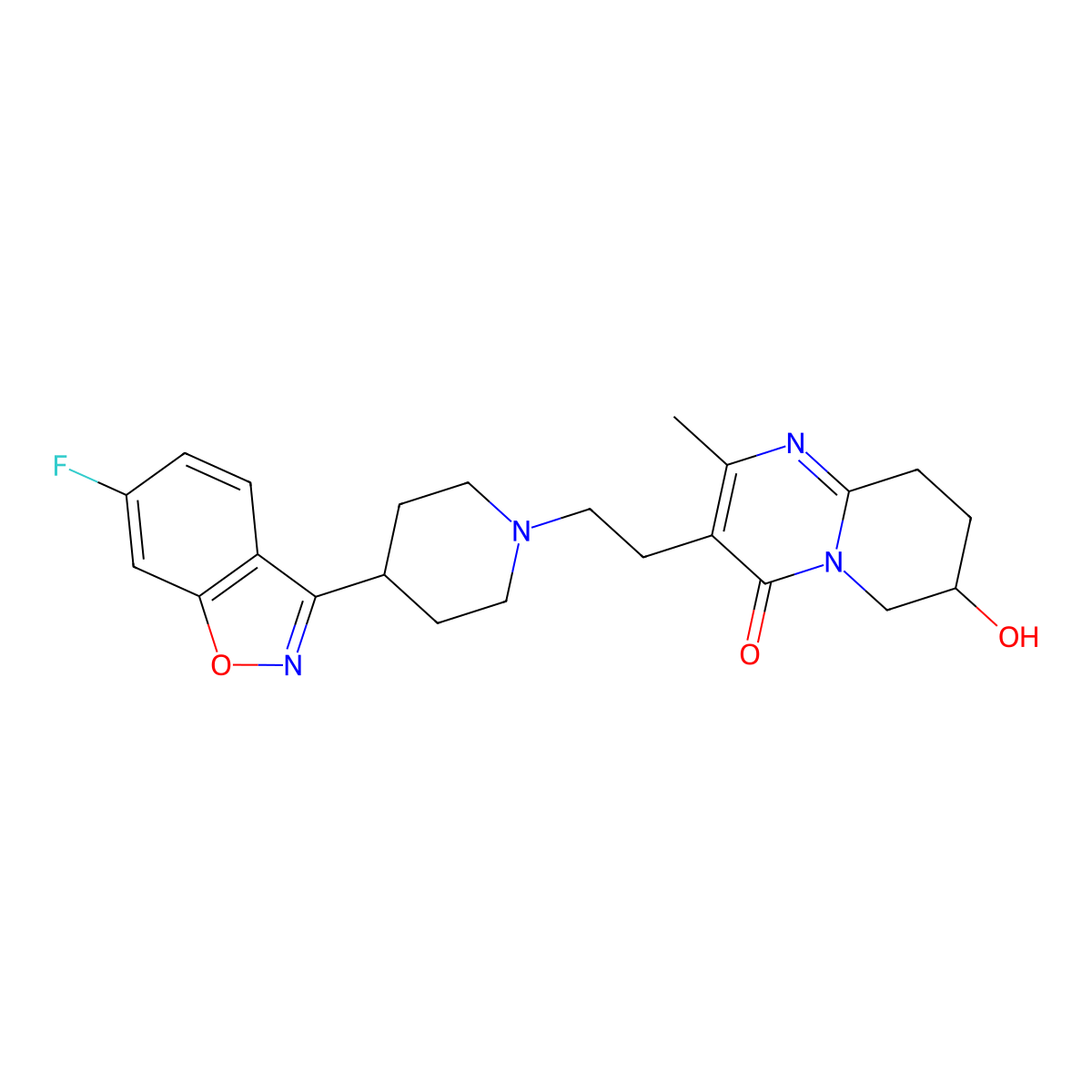 9-OH-risperidone molecular structure, CAS 147663-04-5