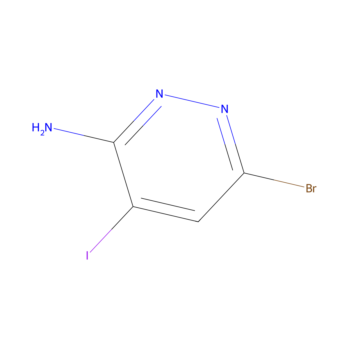 6-Bromo-4-iodopyridazin-3-amine molecular structure, CAS 1476713-60-6