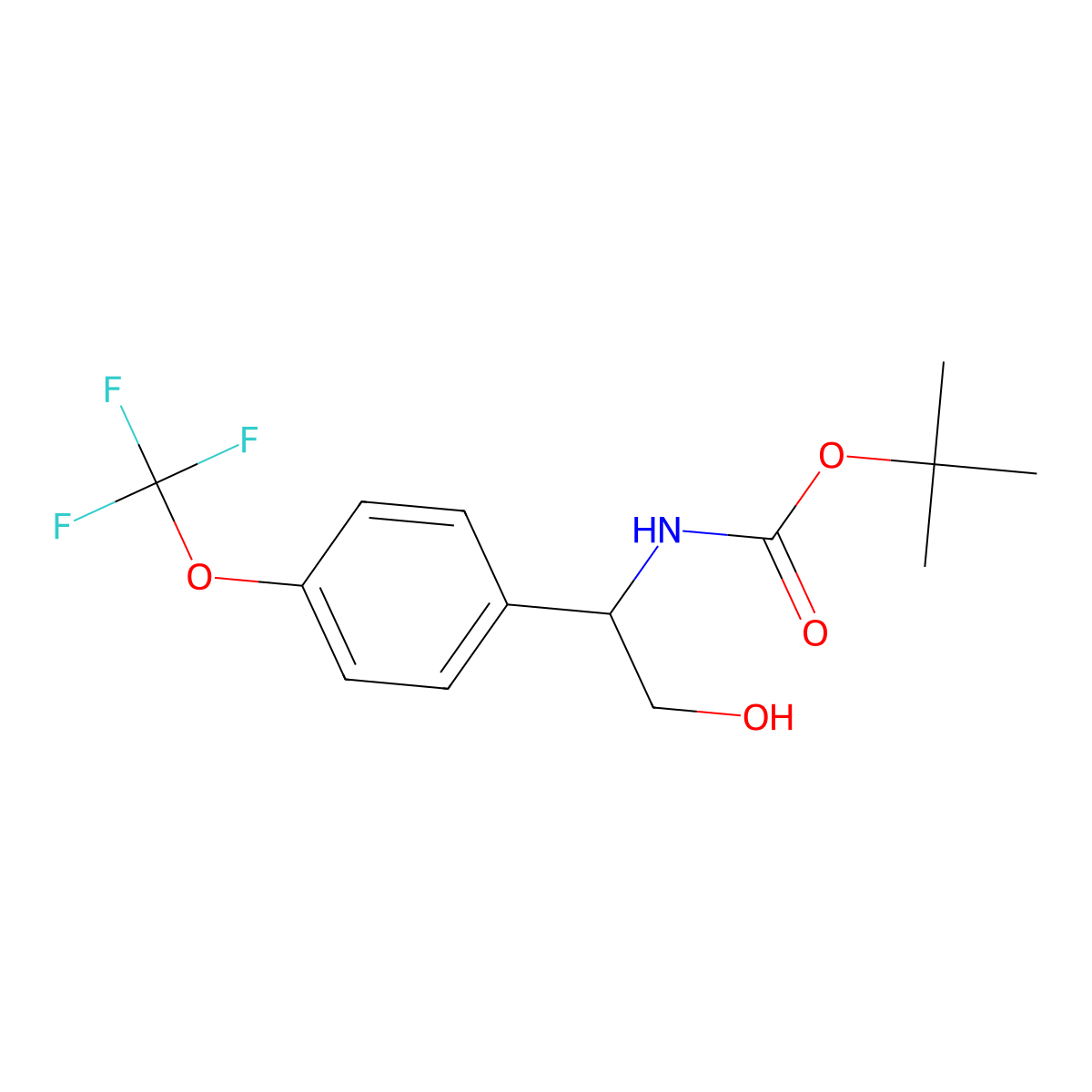 Tert-butyl (2-hydroxy-1-(4-(trifluoromethoxy)phenyl)ethyl)carbamate molecular structure, CAS 1476729-77-7
