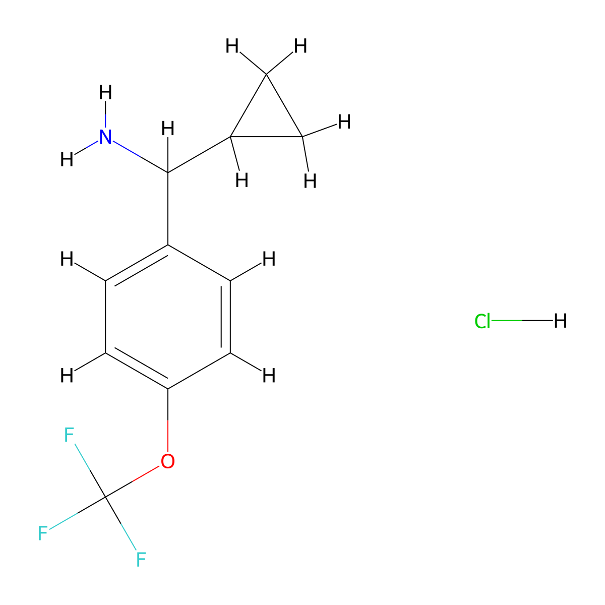 Cyclopropyl(4-(trifluoromethoxy)phenyl)methanamine hcl molecular structure, CAS 1476729-79-9
