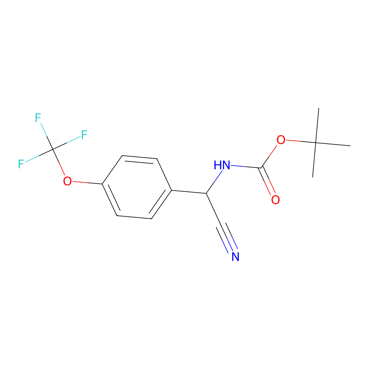tert-butyl N-{cyano[4-(trifluoromethoxy)phenyl]methyl}carbamate molecular structure, CAS 1476730-16-1