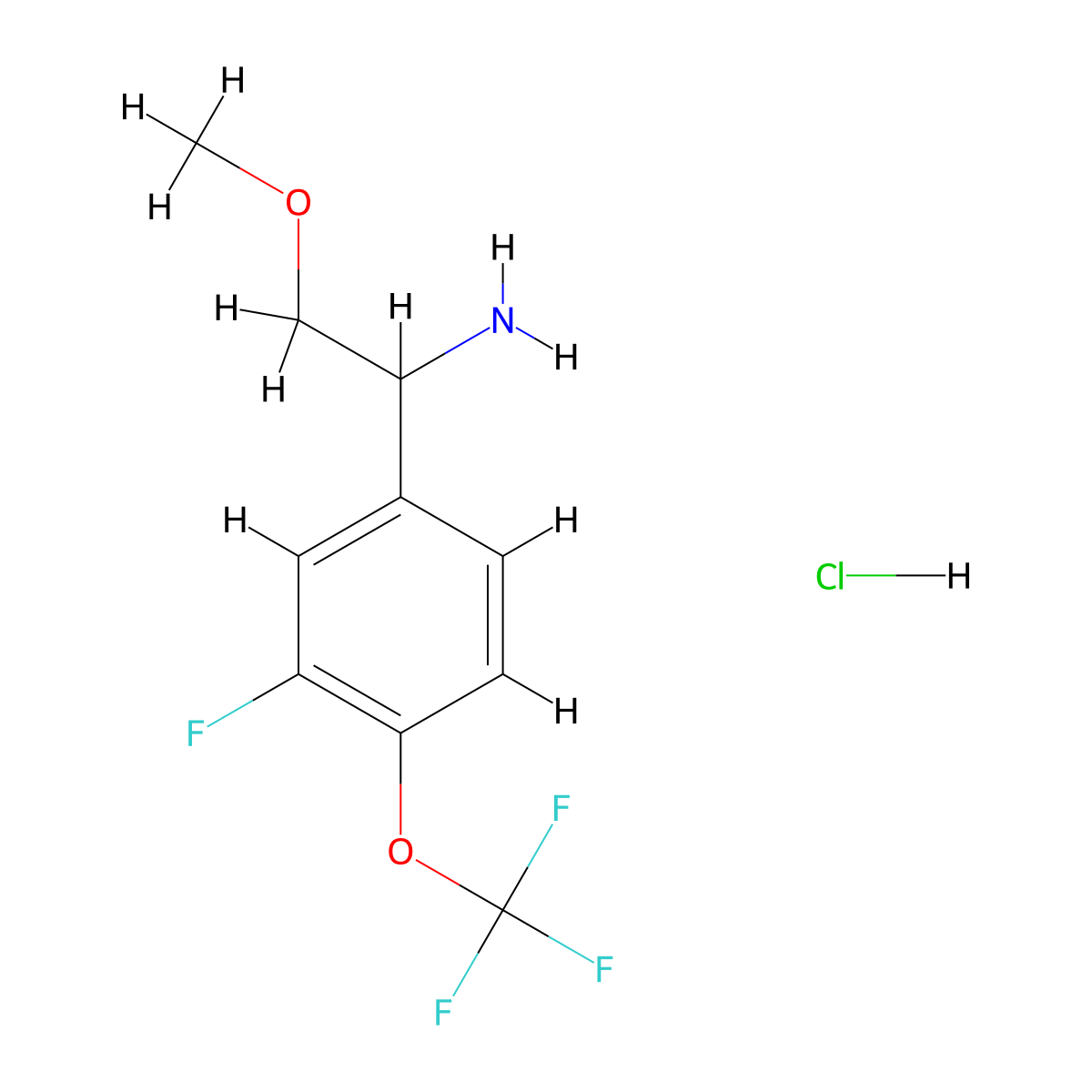 1-(3-Fluoro-4-(trifluoromethoxy)phenyl)-2-methoxyethan-1-amine hydrochloride molecular structure, CAS 1476730-29-6