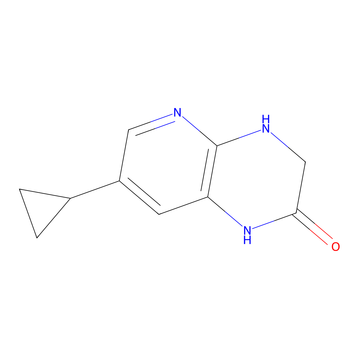7-cyclopropyl-3,4-dihydropyrido[2,3-b]pyrazin-2(1H)-one molecular structure, CAS 1476730-52-5