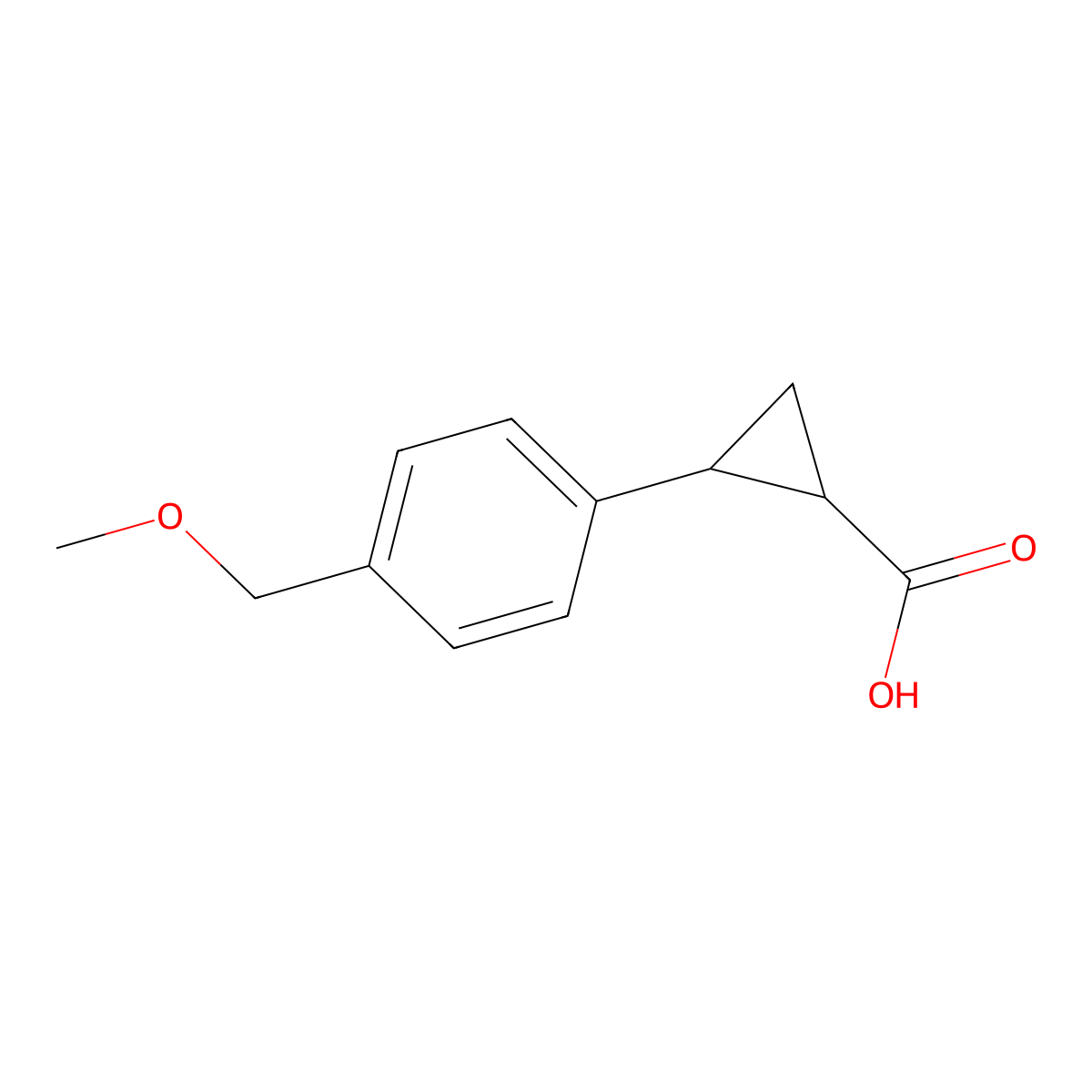 2-(4-(Methoxymethyl)phenyl)cyclopropane-1-carboxylic acid molecular structure, CAS 1476737-60-6