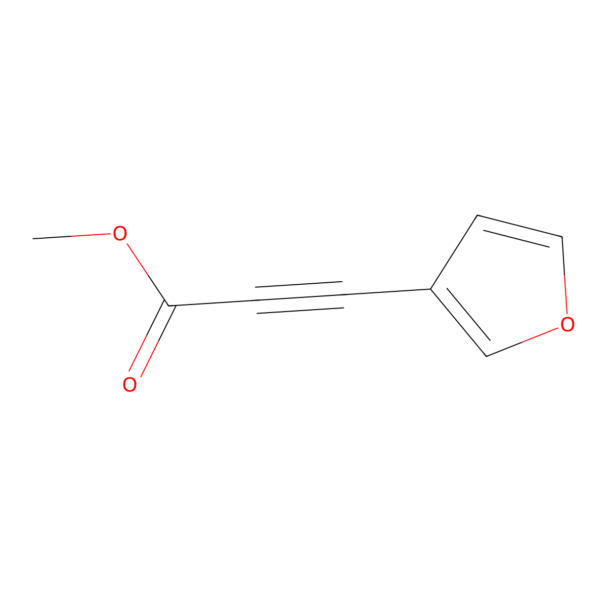 Methyl 3-(furan-3-yl)prop-2-ynoate molecular structure, CAS 147676-00-4