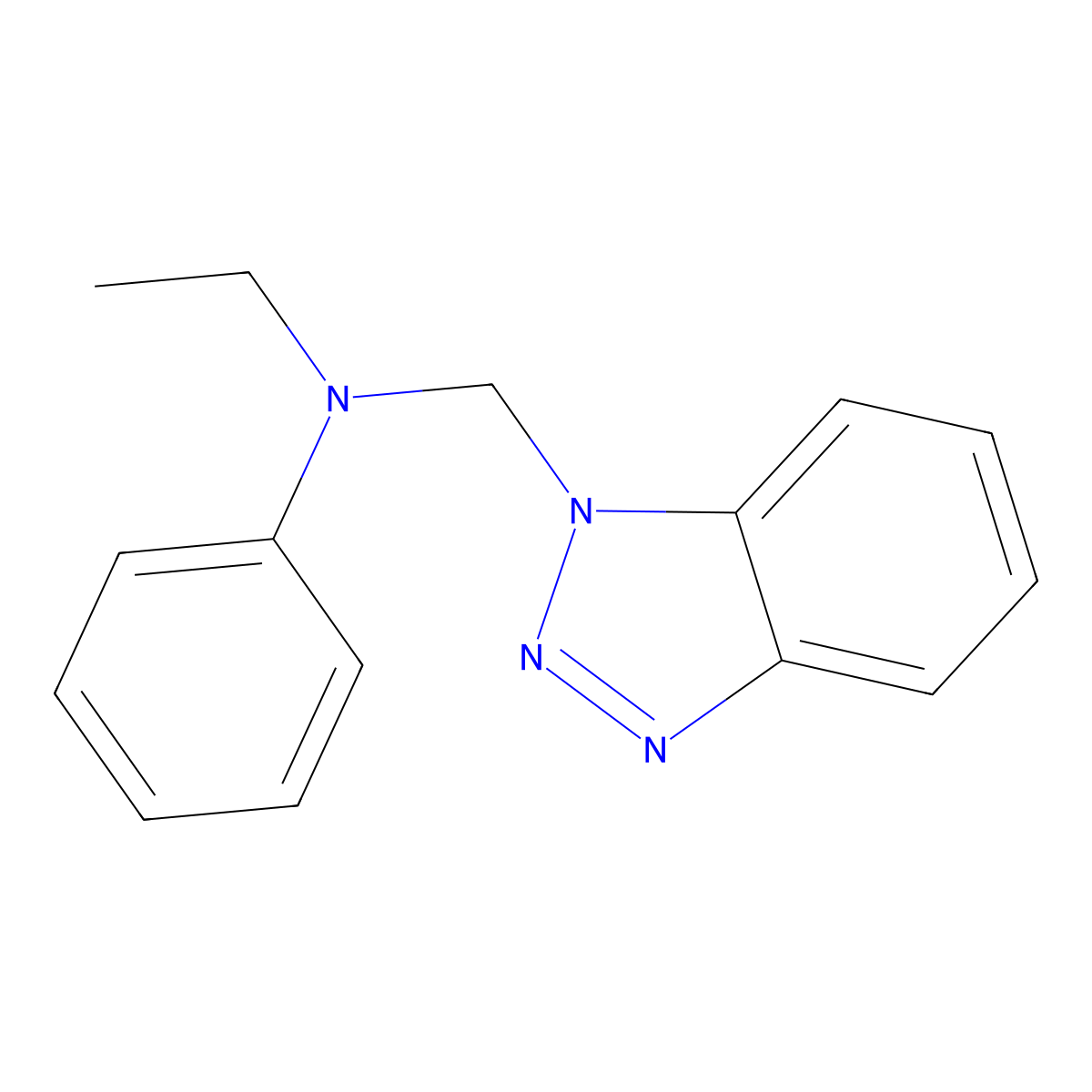 N-(1H-1,2,3-Benzotriazol-1-ylmethyl)-N-ethylaniline molecular structure, CAS 147676-24-2
