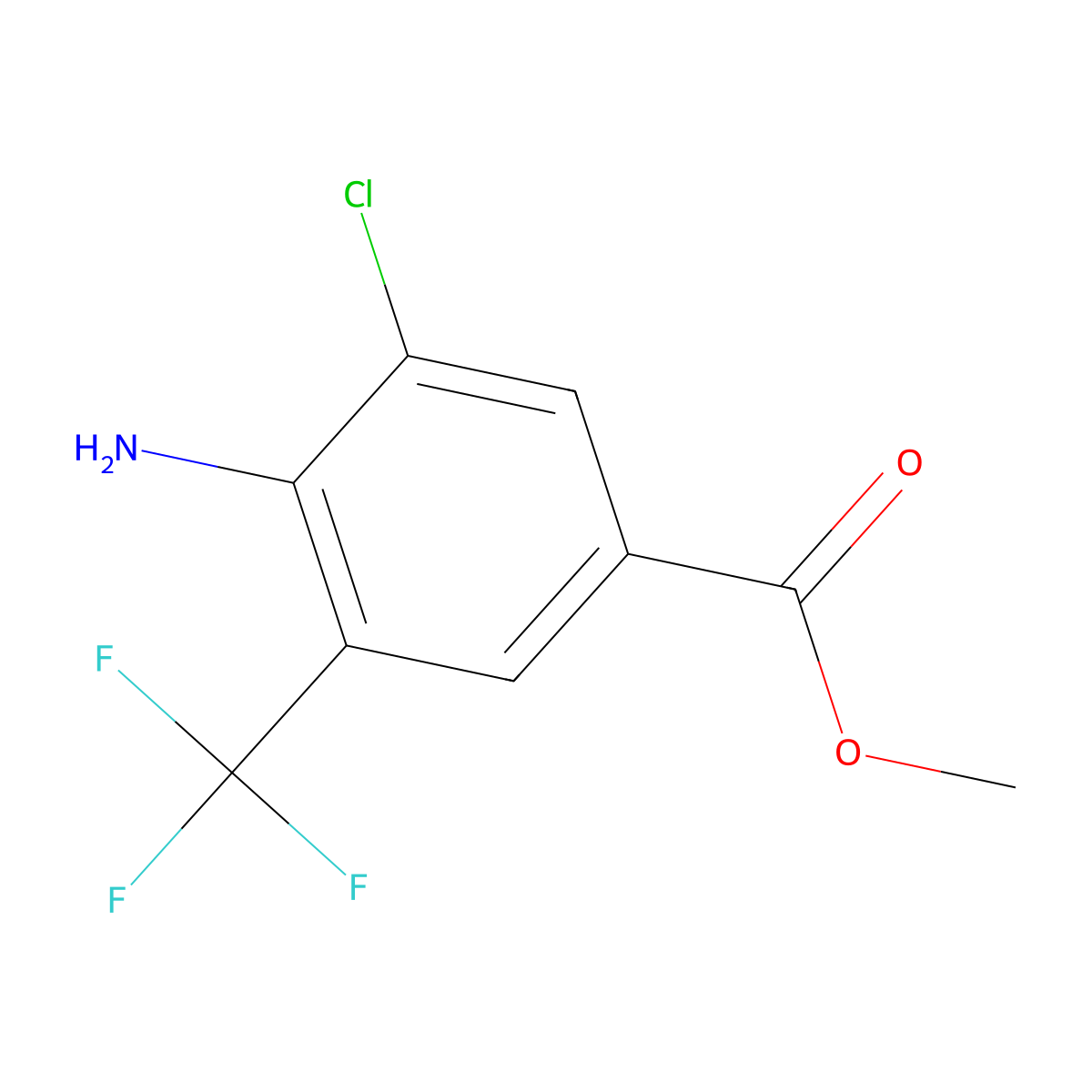 Methyl 4-amino-3-chloro-5-(trifluoromethyl)benzoate molecular structure, CAS 1476760-57-2