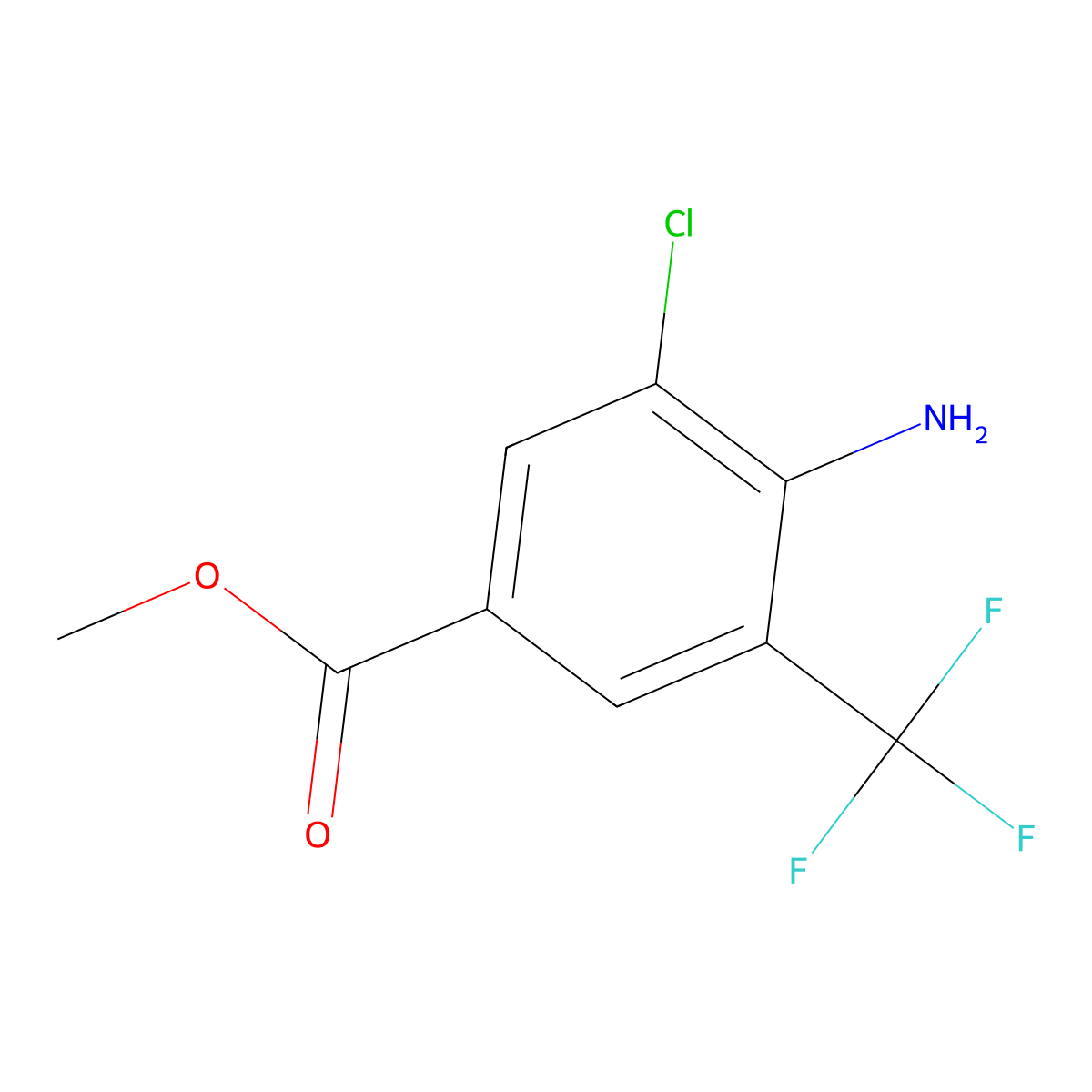 Methyl 4-amino-3-chloro-5-(trifluoromethyl)benzoate molecular structure, CAS 1476760-57-2