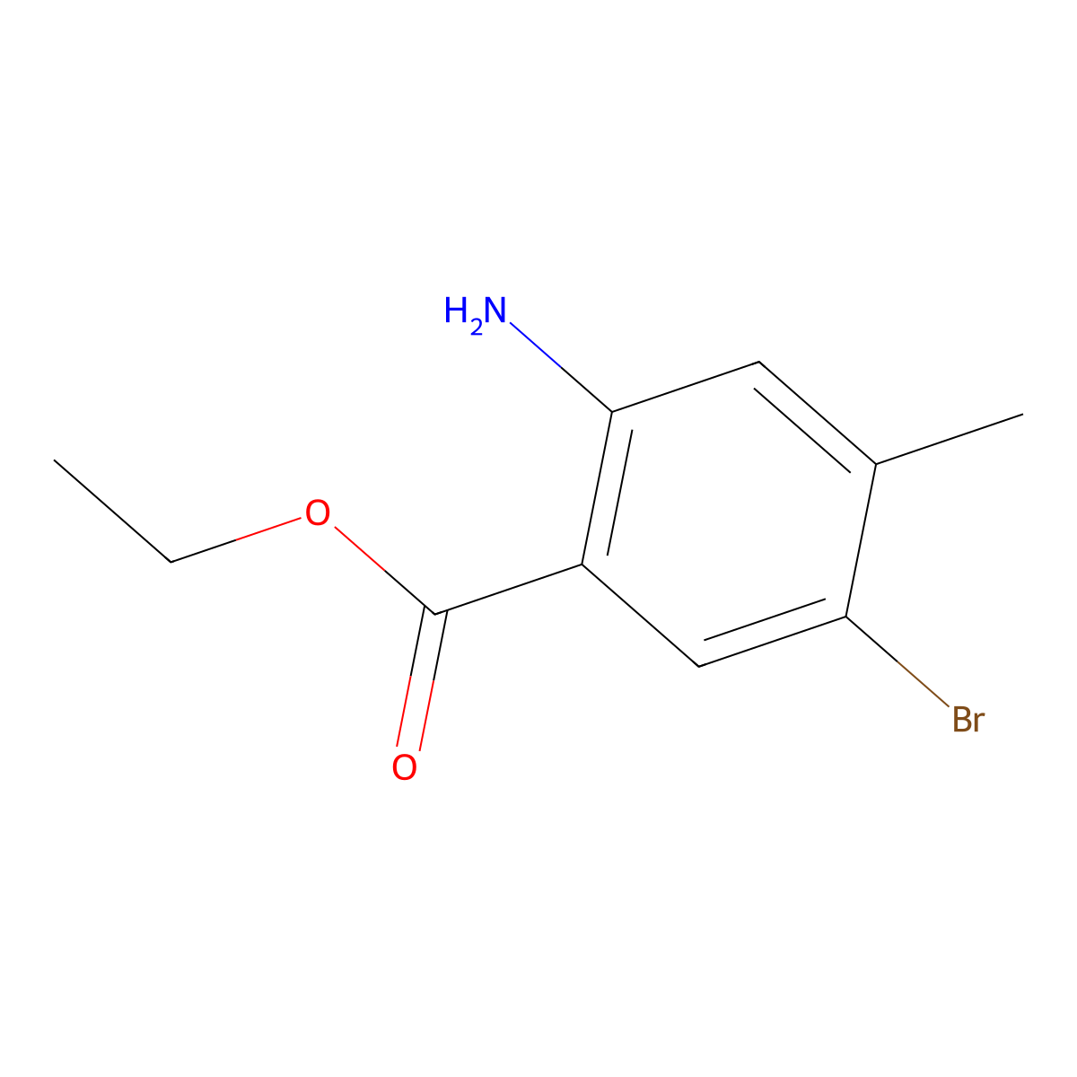 Ethyl 2-amino-5-bromo-4-methylbenzoate molecular structure, CAS 1476761-80-4