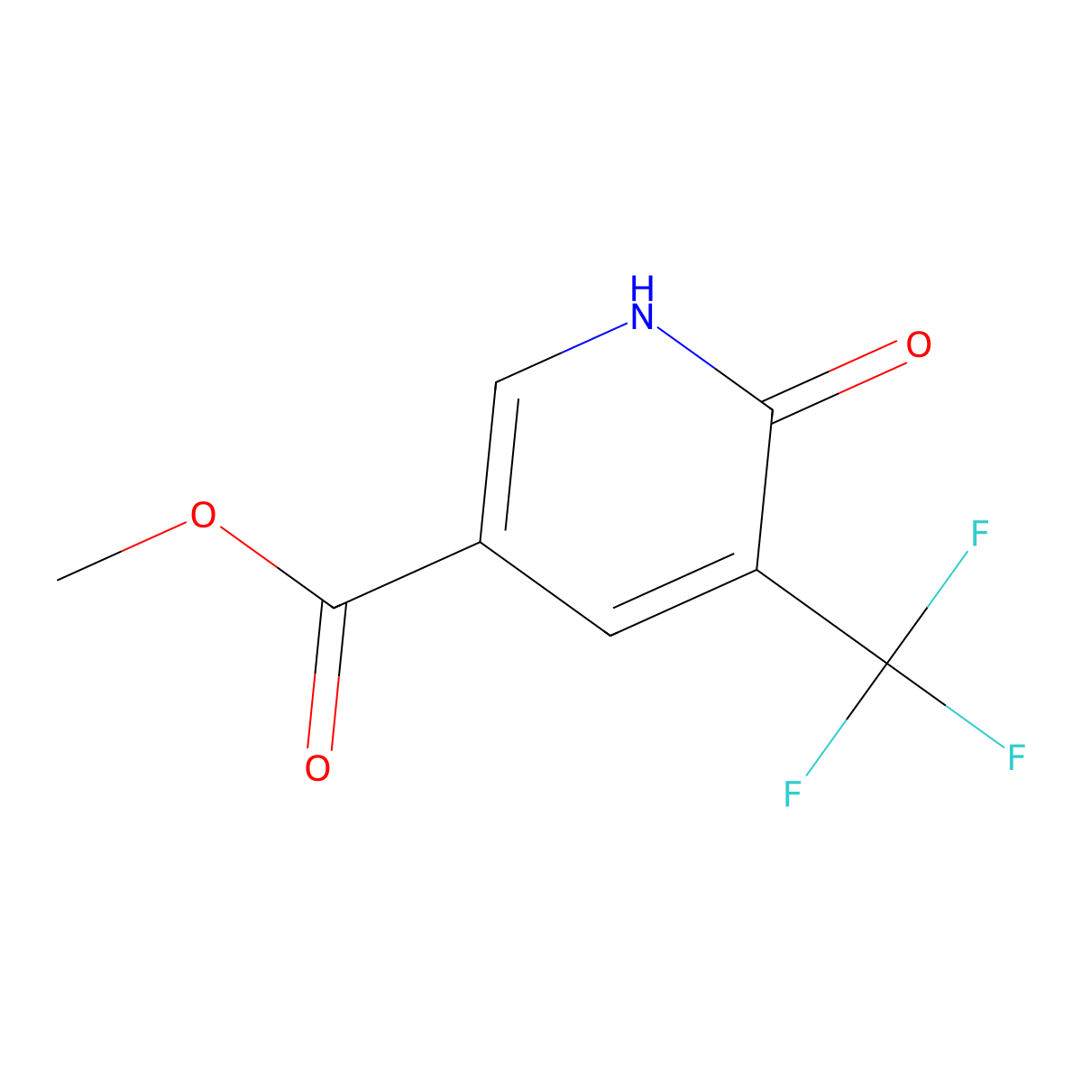Methyl 6-hydroxy-5-(trifluoromethyl)pyridine-3-carboxylate molecular structure, CAS 1476762-59-0