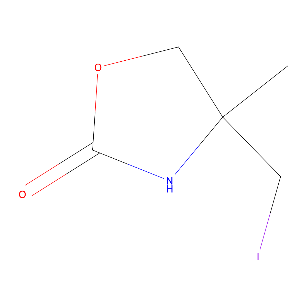 4-(Iodomethyl)-4-methyloxazolidin-2-one molecular structure, CAS 1476767-38-0