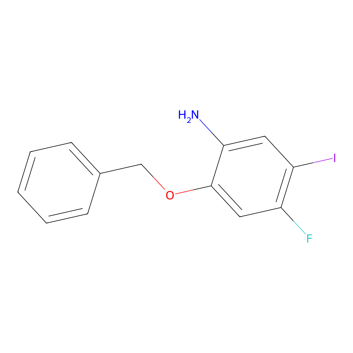 2-(Benzyloxy)-4-fluoro-5-iodoaniline molecular structure, CAS 1476771-18-2