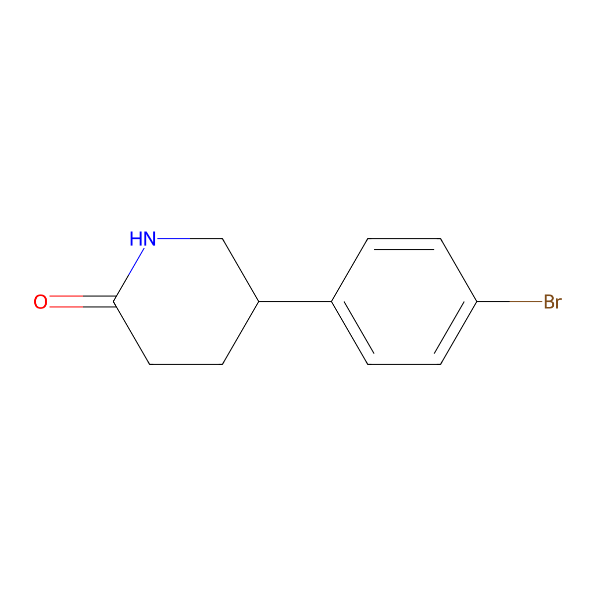 (S)-5-(4-Bromophenyl)piperidin-2-one molecular structure, CAS 1476776-44-9
