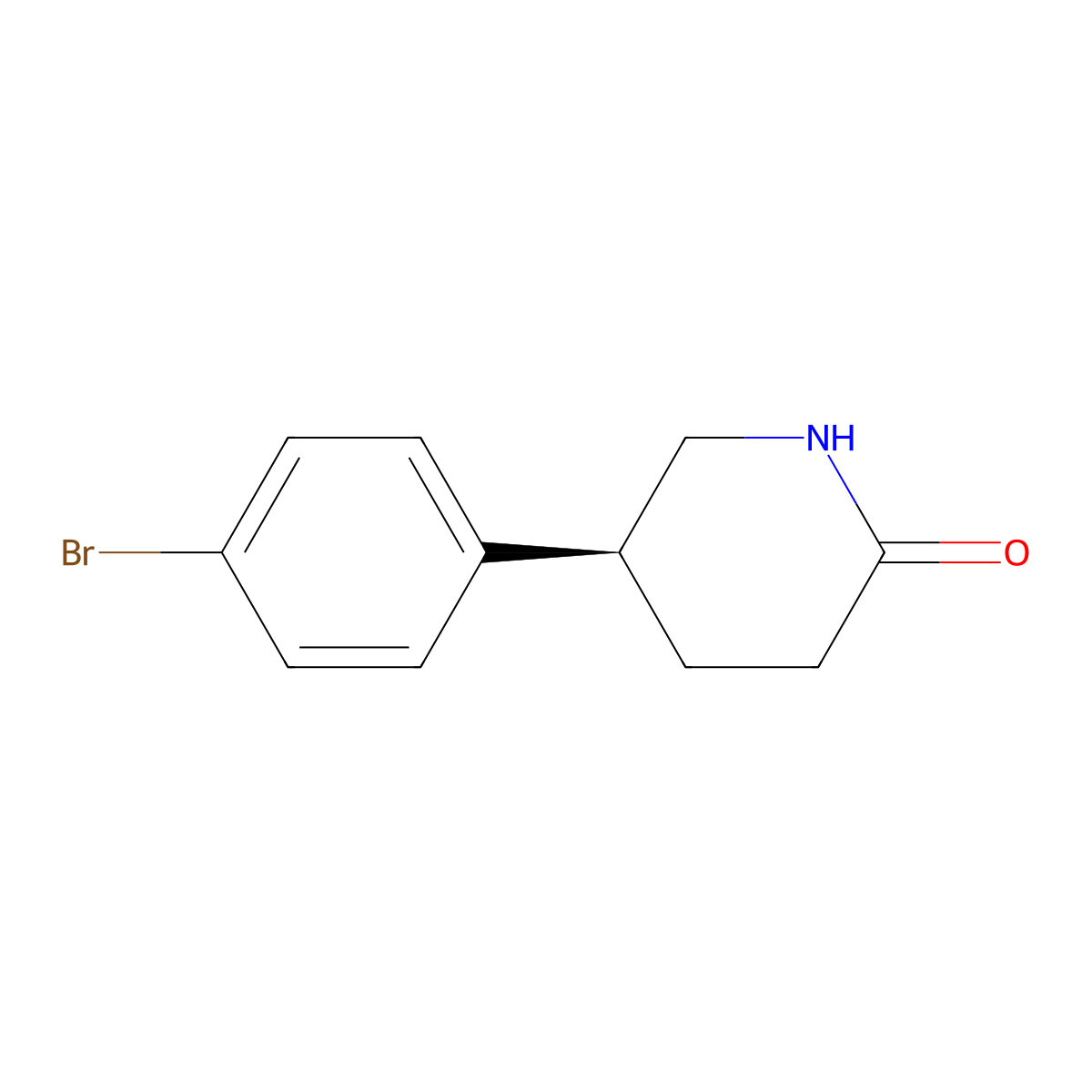 (S)-5-(4-Bromophenyl)piperidin-2-one molecular structure, CAS 1476776-44-9