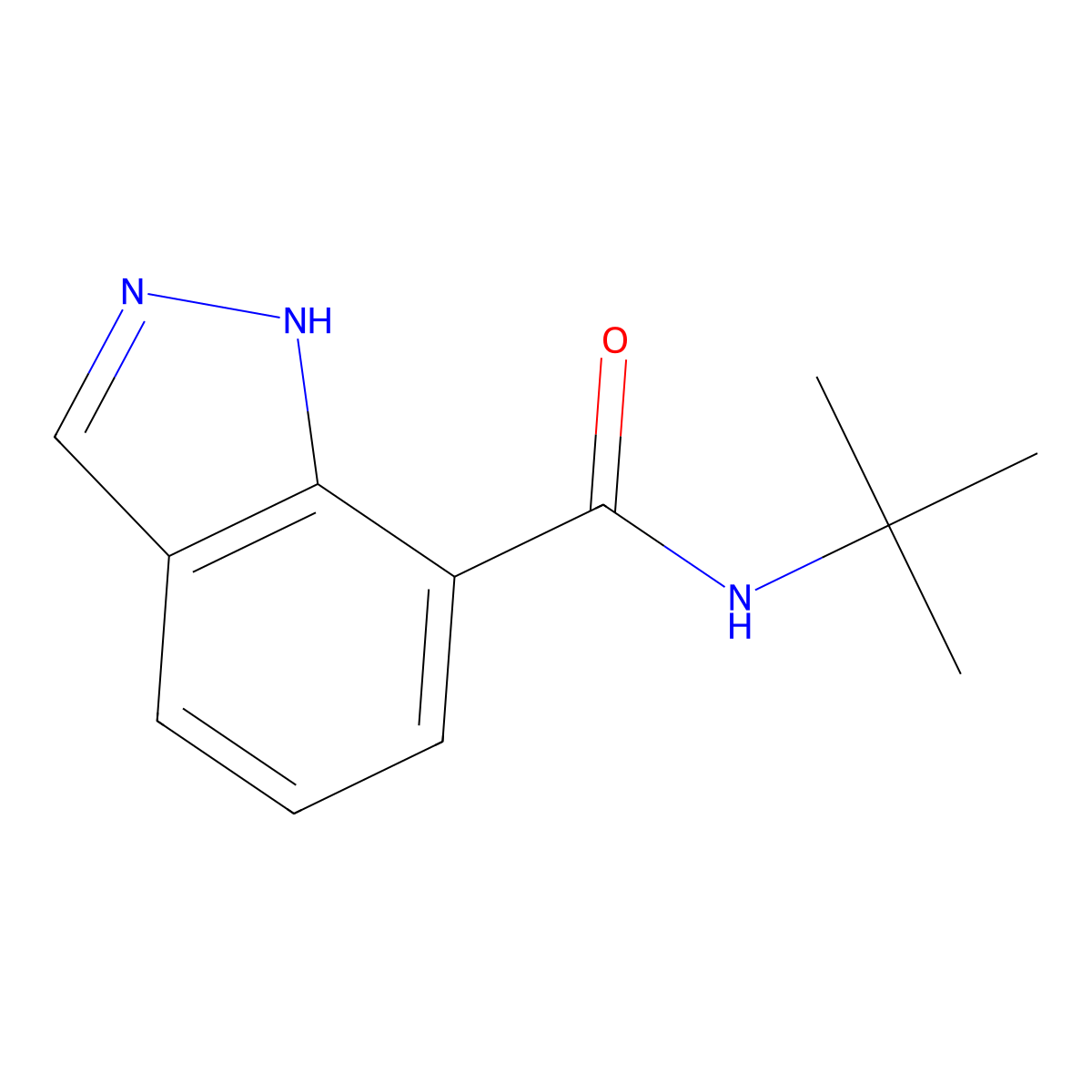 N-tert-butyl-1H-indazole-7-carboxamide molecular structure, CAS 1476776-76-7