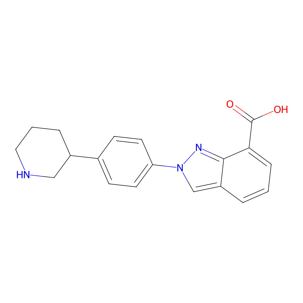 Niraparib metabolite M1 molecular structure, CAS 1476777-06-6