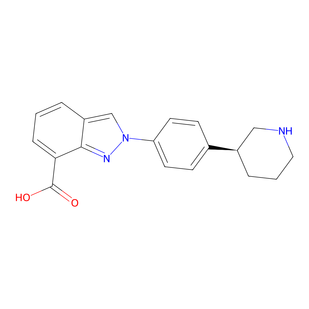Niraparib metabolite M1 molecular structure, CAS 1476777-06-6