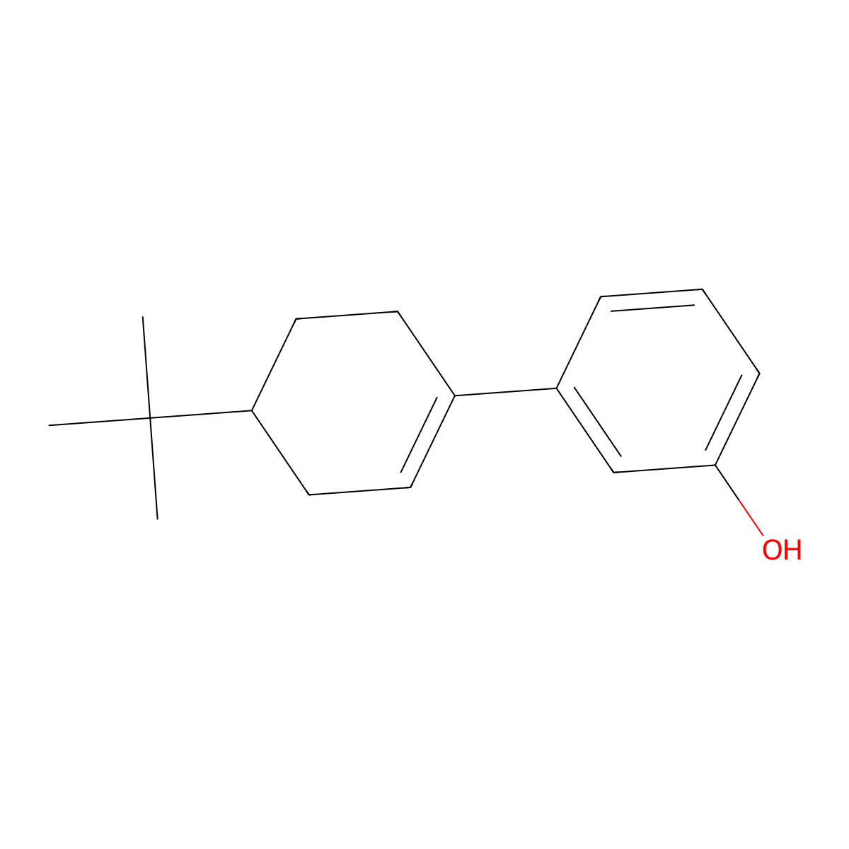 3-[4-(1,1-Dimethylethyl)-1-cyclohexen-1-yl]phenol molecular structure, CAS 147678-69-1