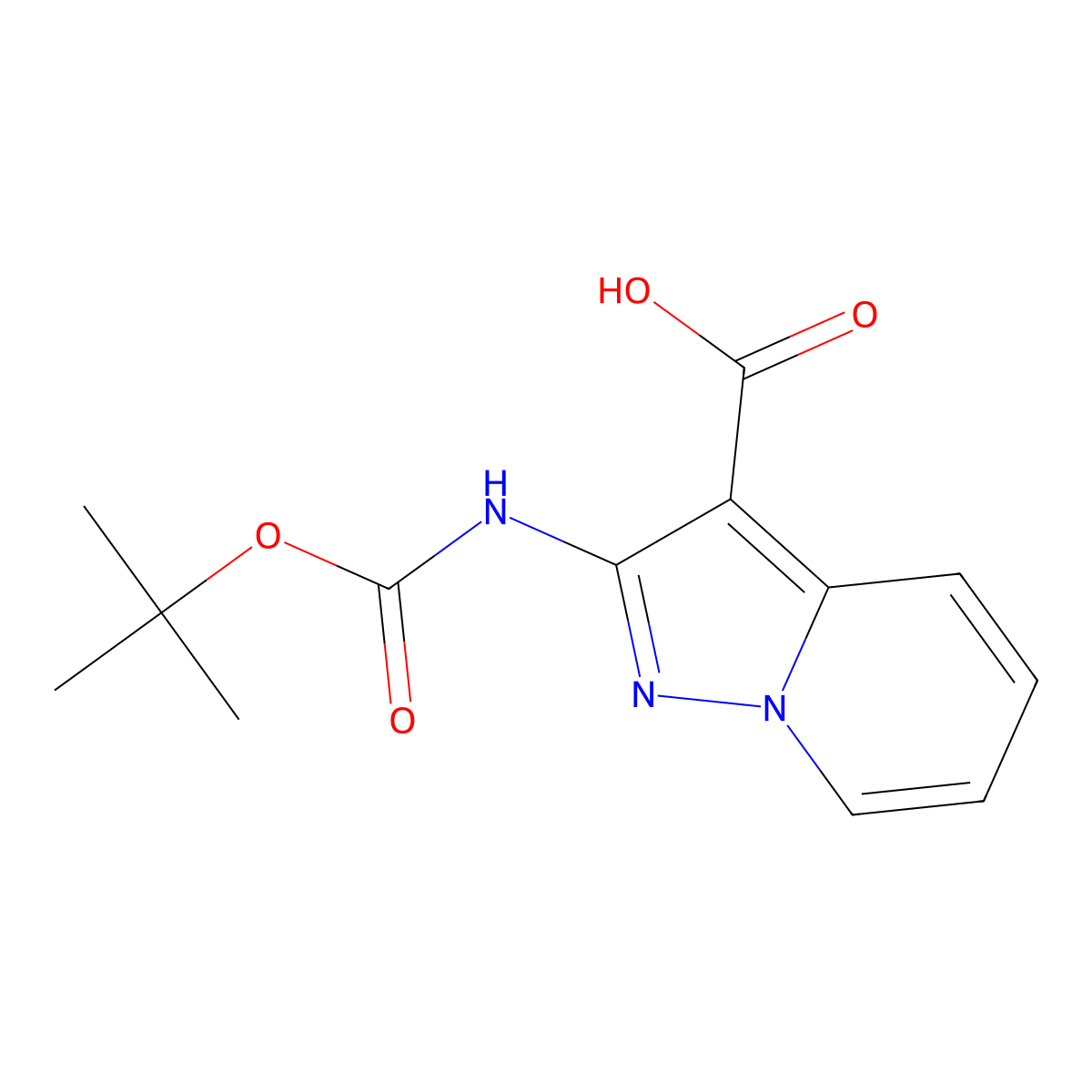 2-(Tert-butoxycarbonylamino)pyrazolo[1,5-a]pyridine-3-carboxylic acid molecular structure, CAS 1476799-74-2