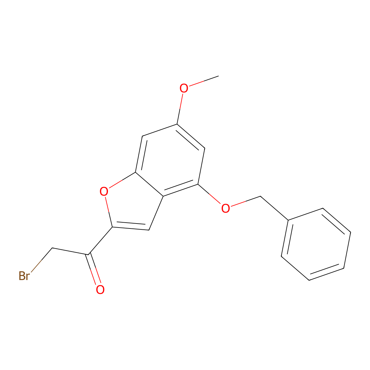 1-(4-(Benzyloxy)-6-methoxybenzofuran-2-yl)-2-bromoethanone molecular structure, CAS 1476847-52-5