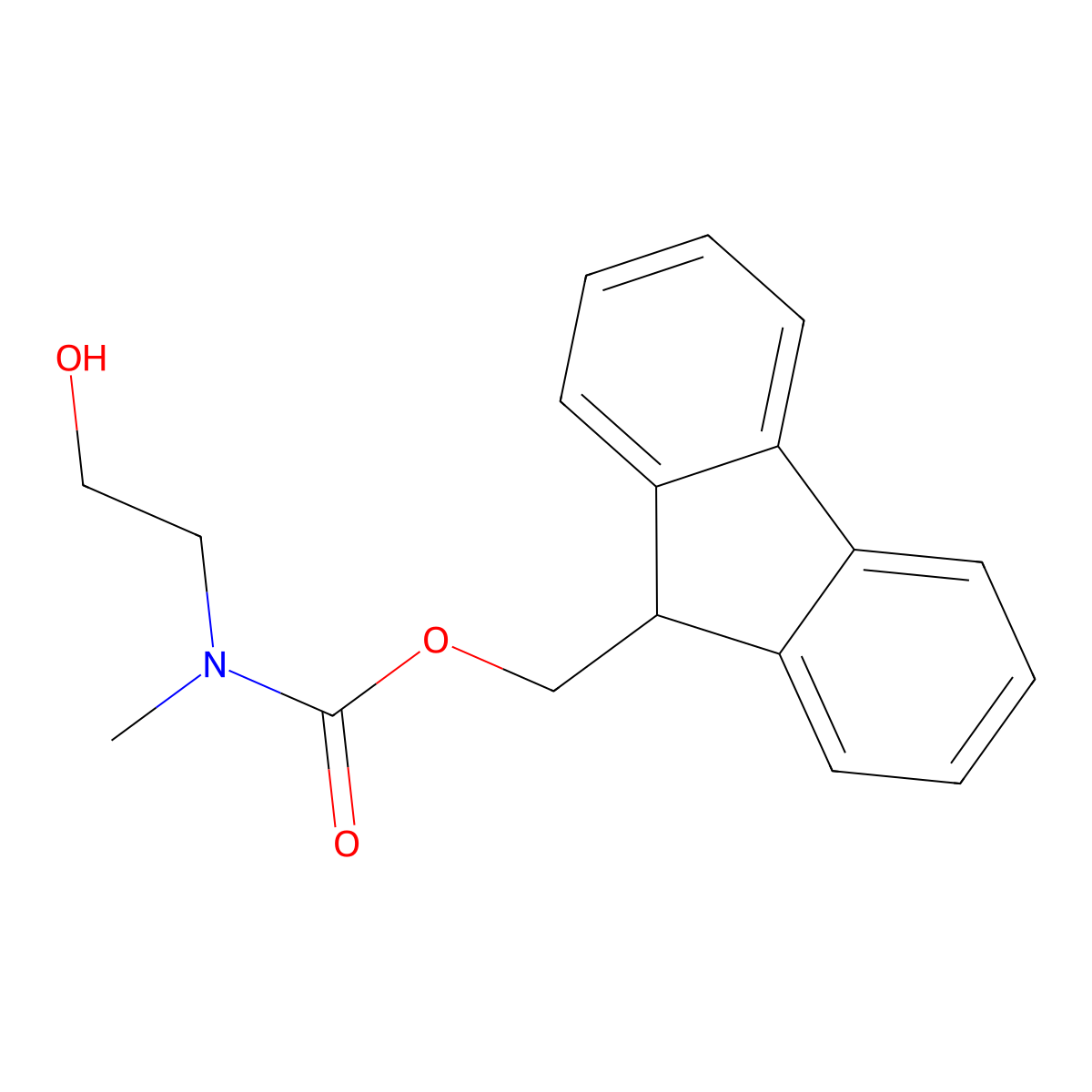 9H-Fluoren-9-ylmethyl N-(2-hydroxyethyl)-N-methylcarbamate molecular structure, CAS 147687-15-8