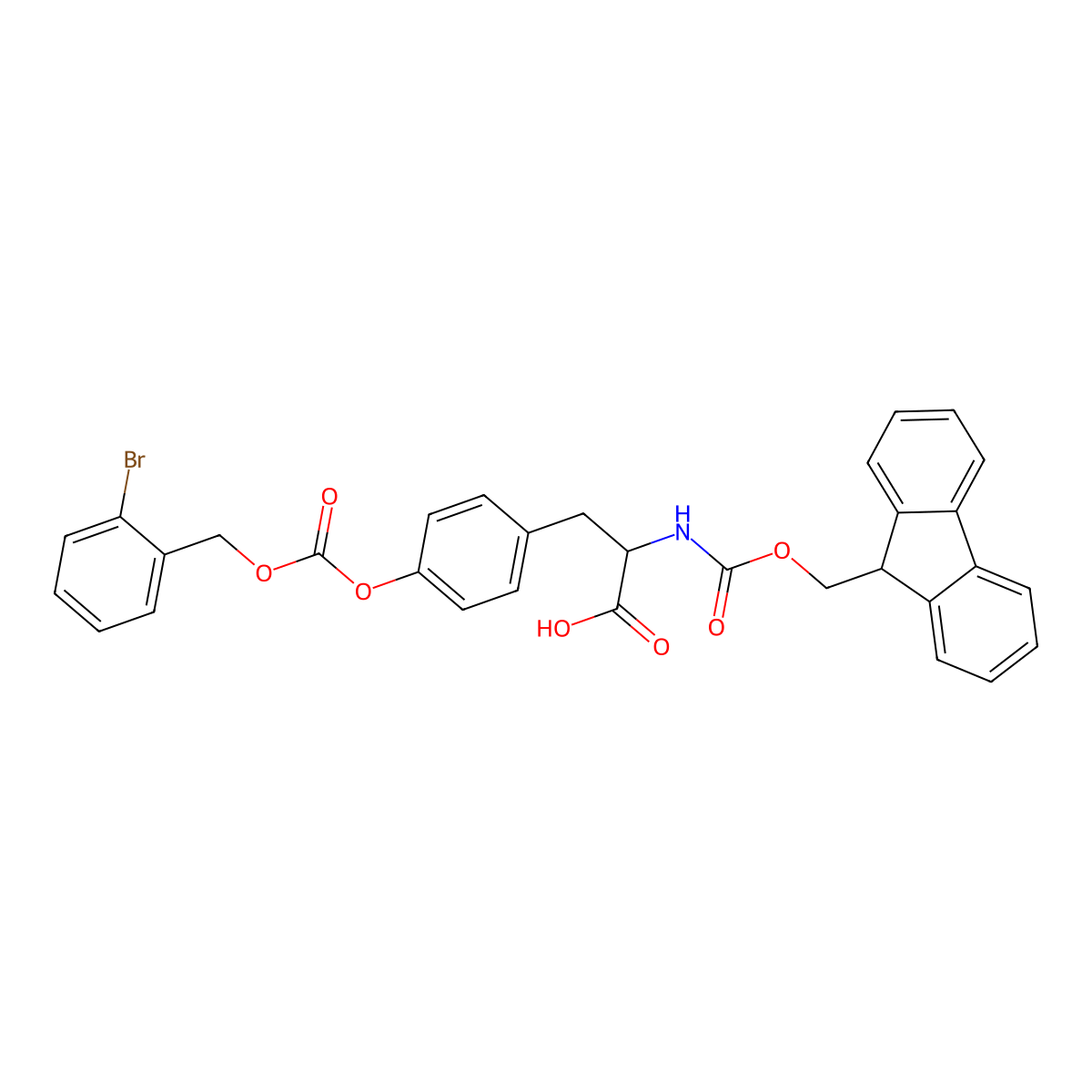 Fmoc-Tyr(2-Br-Z)-OH molecular structure, CAS 147688-40-2