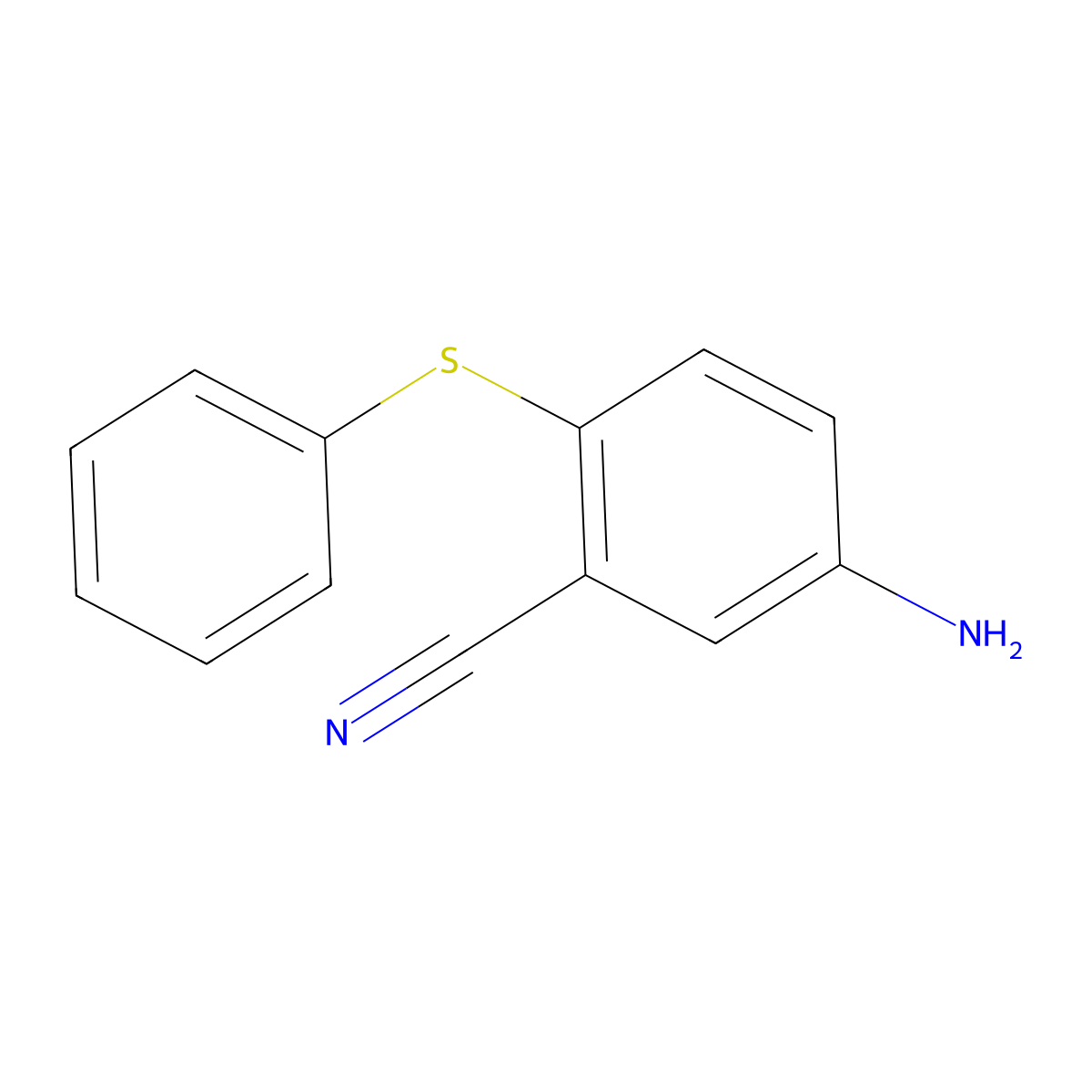 5-Amino-2-(phenylsulfanyl)benzenecarbonitrile molecular structure, CAS 147696-57-9