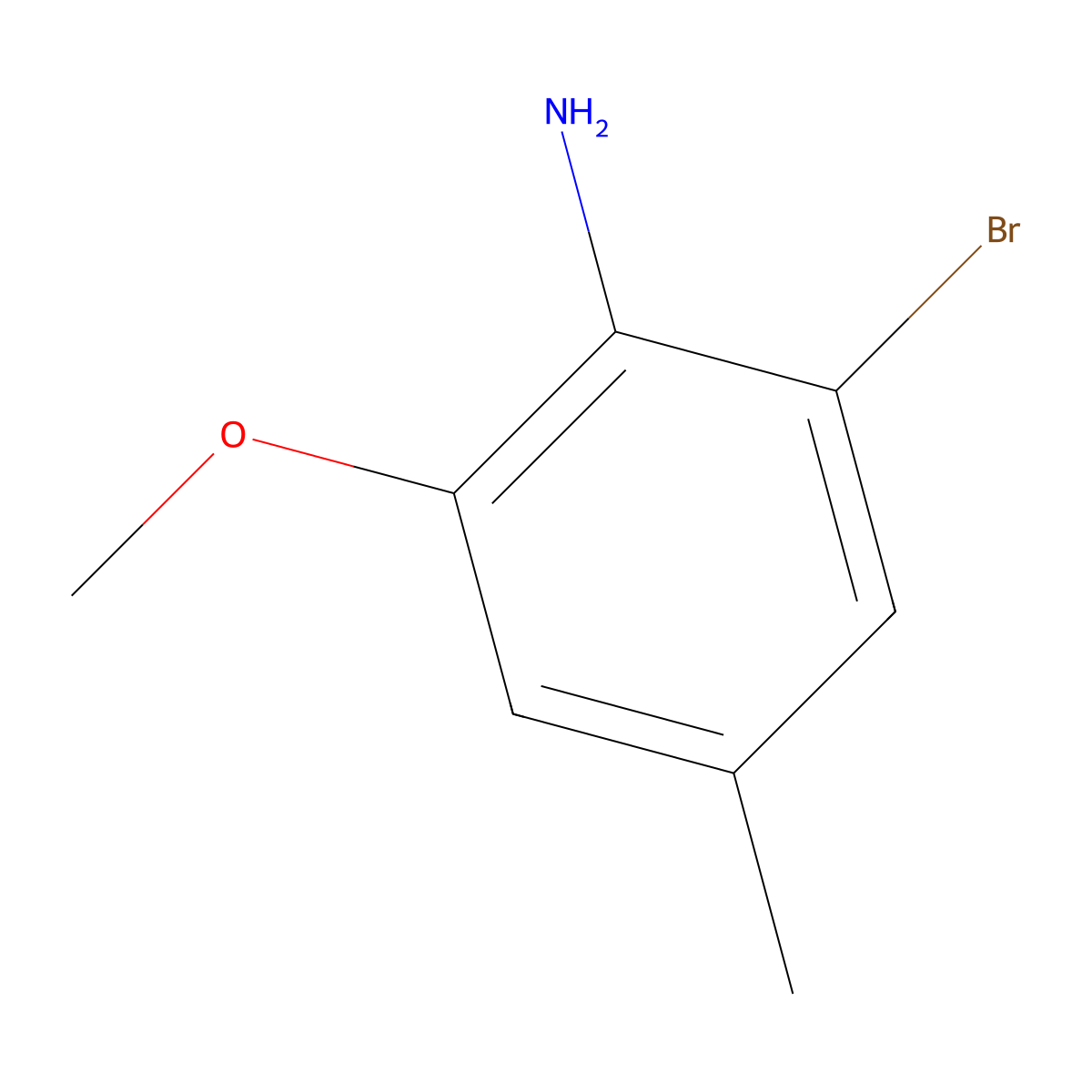 2-Bromo-6-methoxy-4-methylaniline molecular structure, CAS 147699-87-4