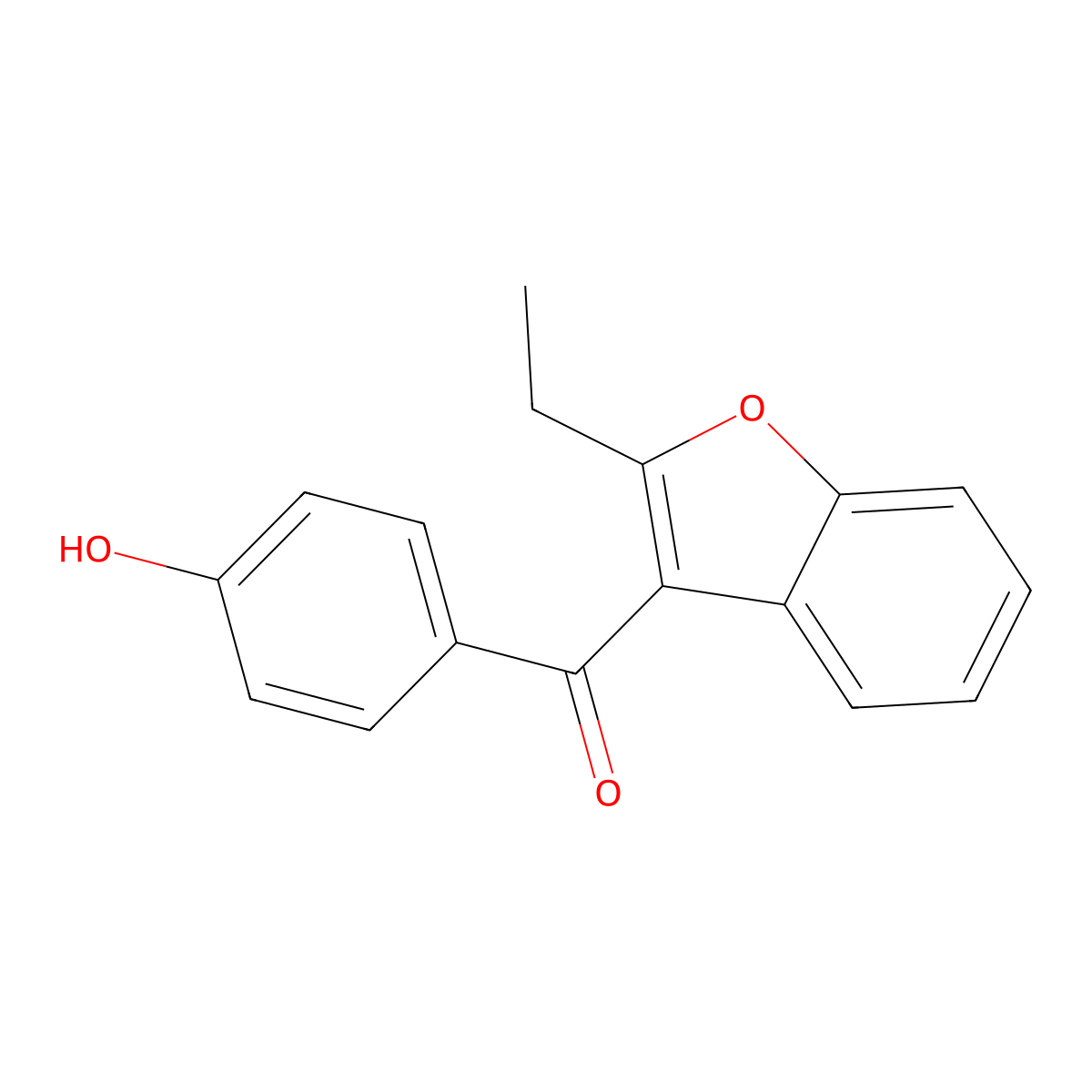 Benzarone molecular structure, CAS 1477-19-6