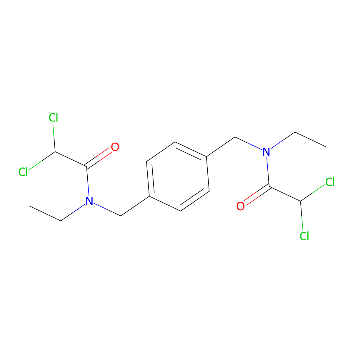 Acetamide, N,N'-(1,4-phenylenebis(methylene))bis(2,2-dichloro-N-ethyl- molecular structure, CAS 1477-20-9