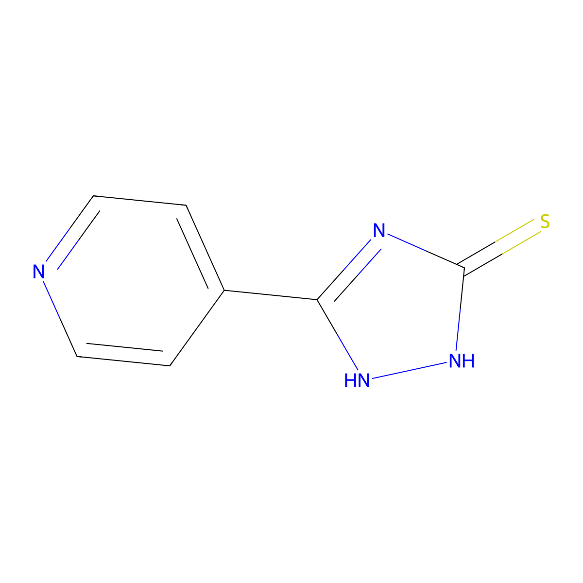 1H-1,2,4-Triazole-3-thiol, 5-(4-pyridyl)- molecular structure, CAS 1477-24-3