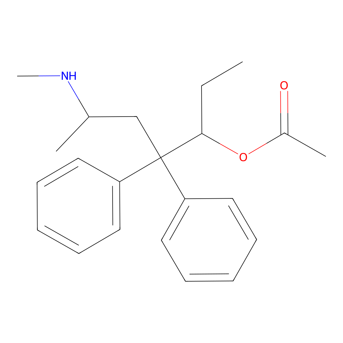 Noracymethadol molecular structure, CAS 1477-39-0