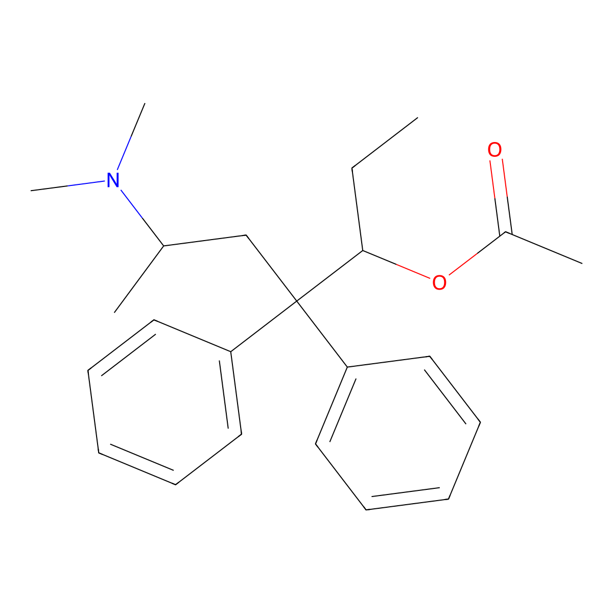 Levomethadyl Acetate molecular structure, CAS 1477-40-3