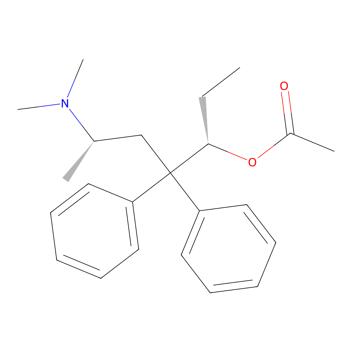Levomethadyl Acetate molecular structure, CAS 1477-40-3