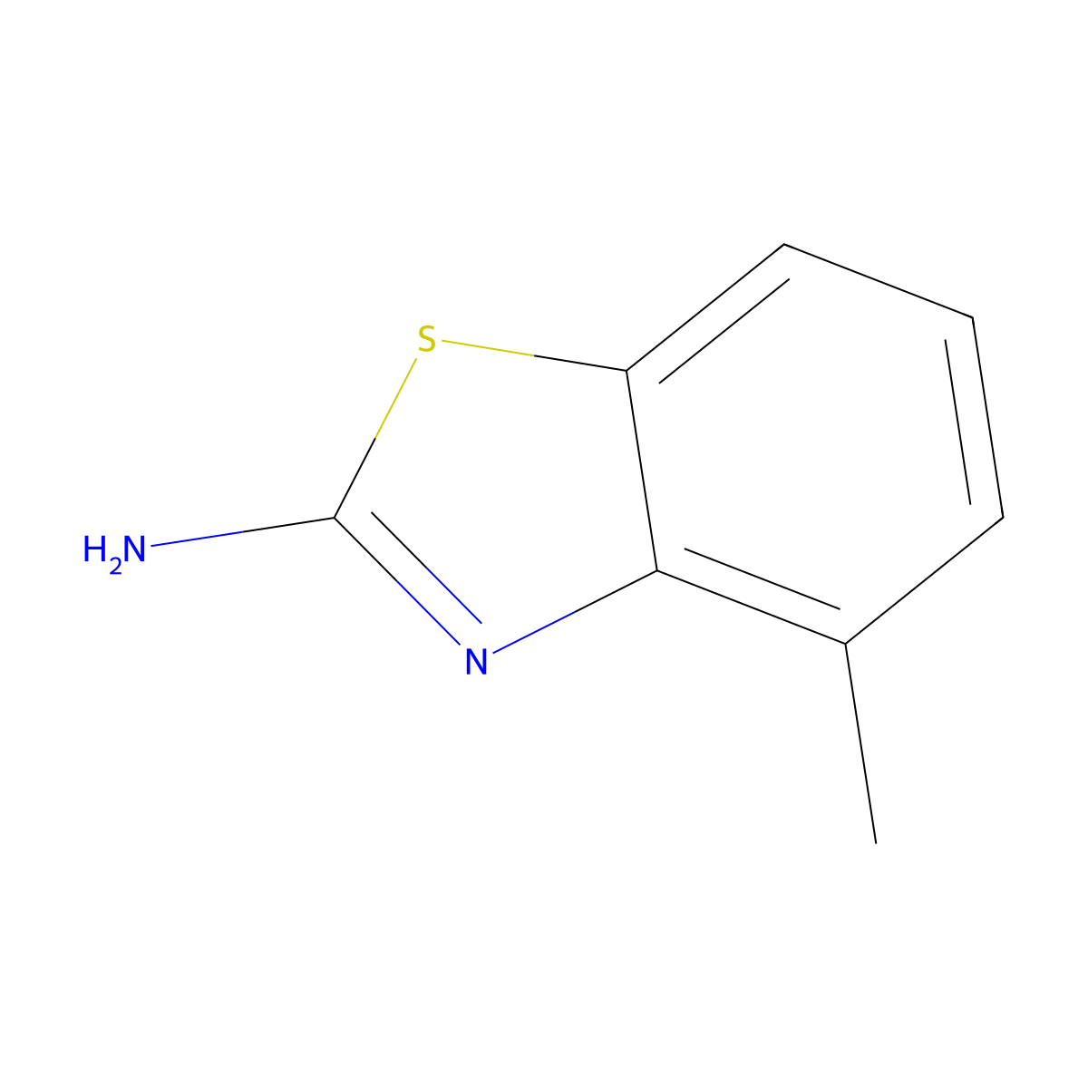 2-Amino-4-methylbenzothiazole molecular structure, CAS 1477-42-5