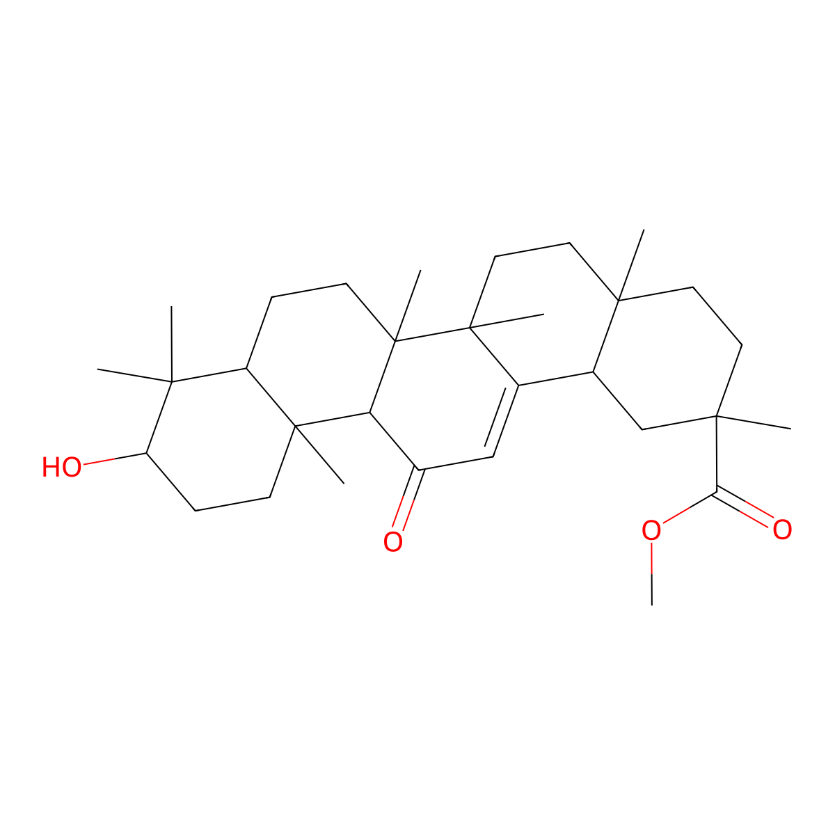 Methyl Glycyrrhetinate molecular structure, CAS 1477-44-7