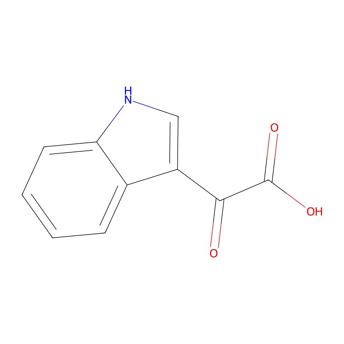 Indole-3-glyoxylic acid molecular structure, CAS 1477-49-2