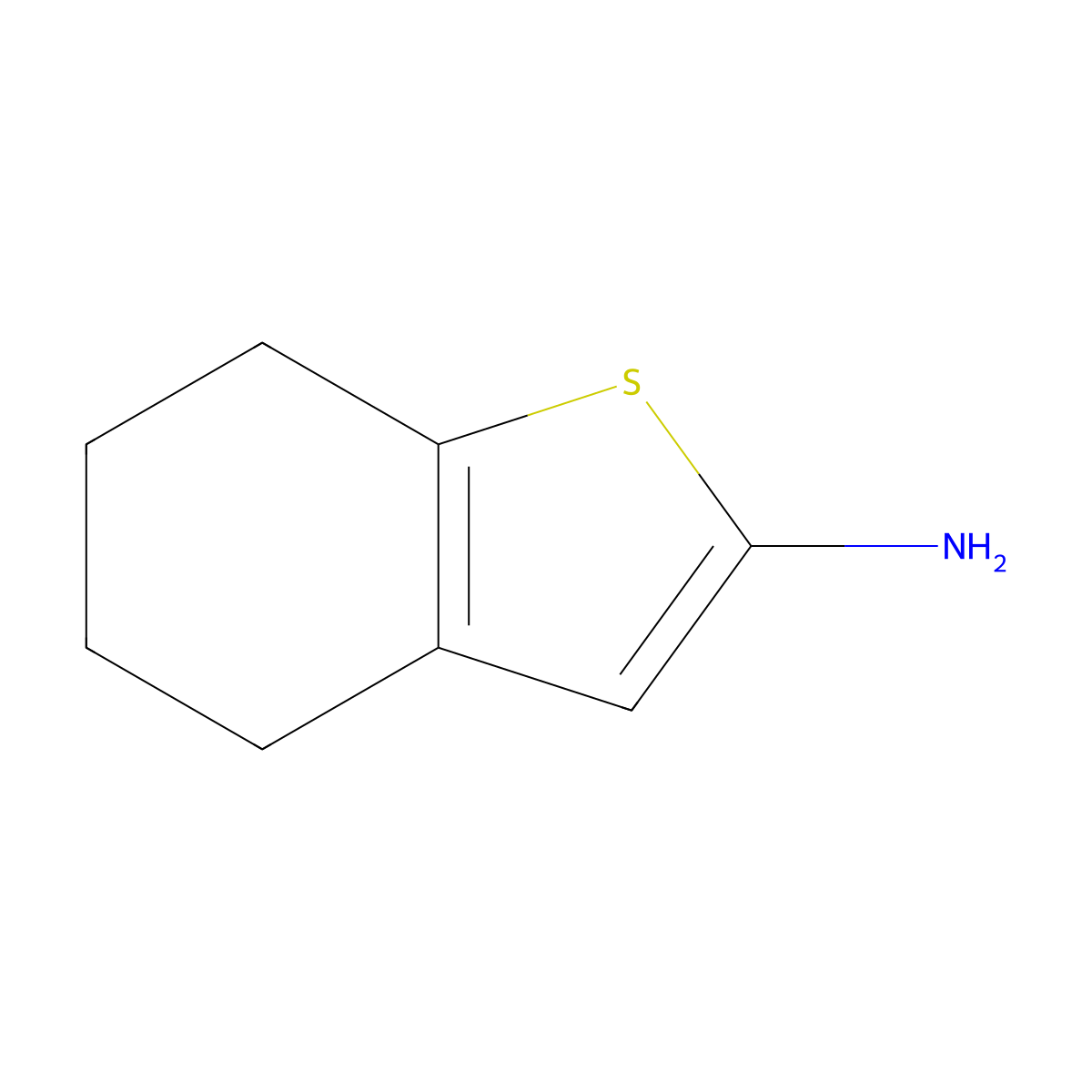 4,5,6,7-Tetrahydrobenzo[b]thiophen-2-amine molecular structure, CAS 14770-79-7