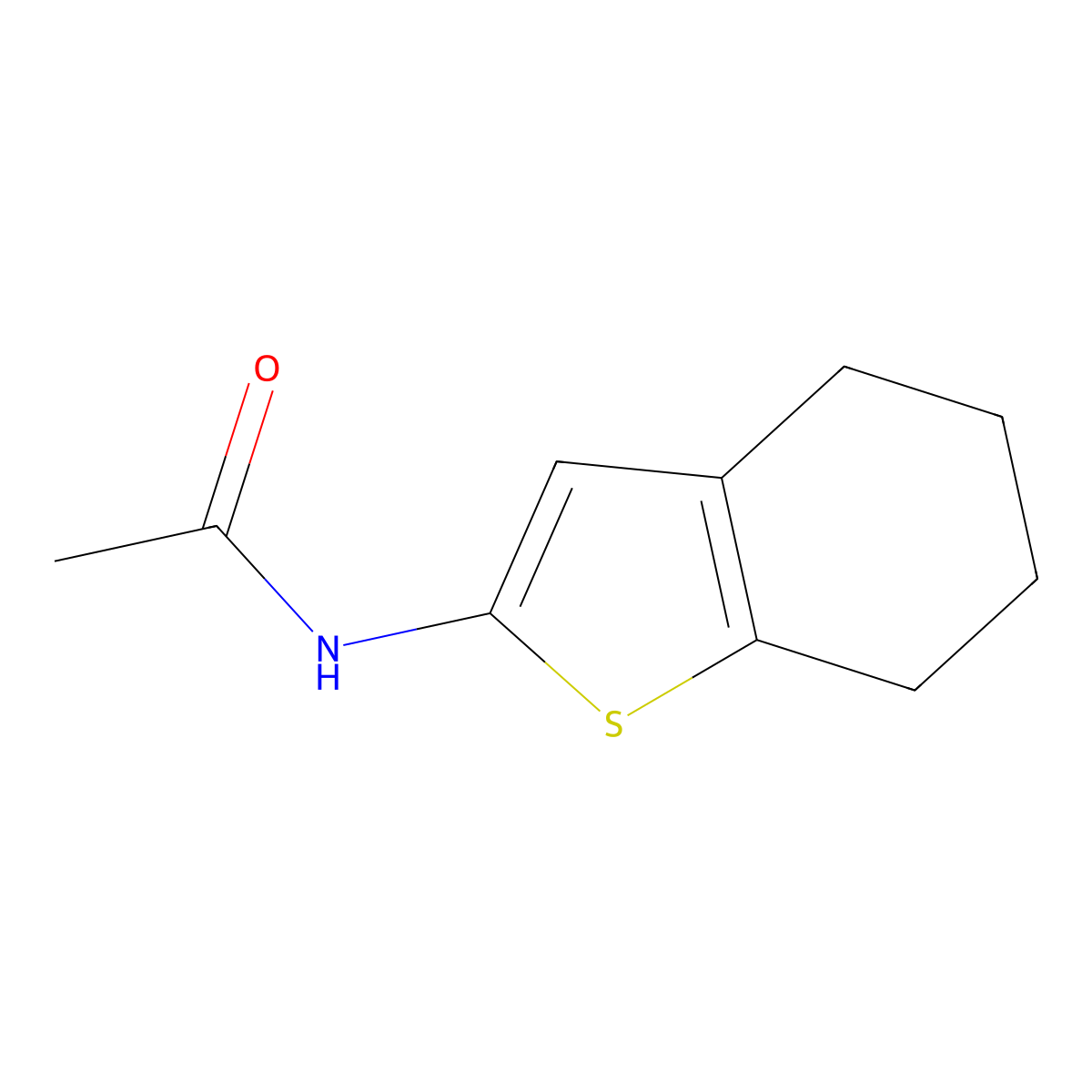 N-(4,5,6,7-Tetrahydrobenzo(b)thien-2-yl)acetamide molecular structure, CAS 14770-80-0