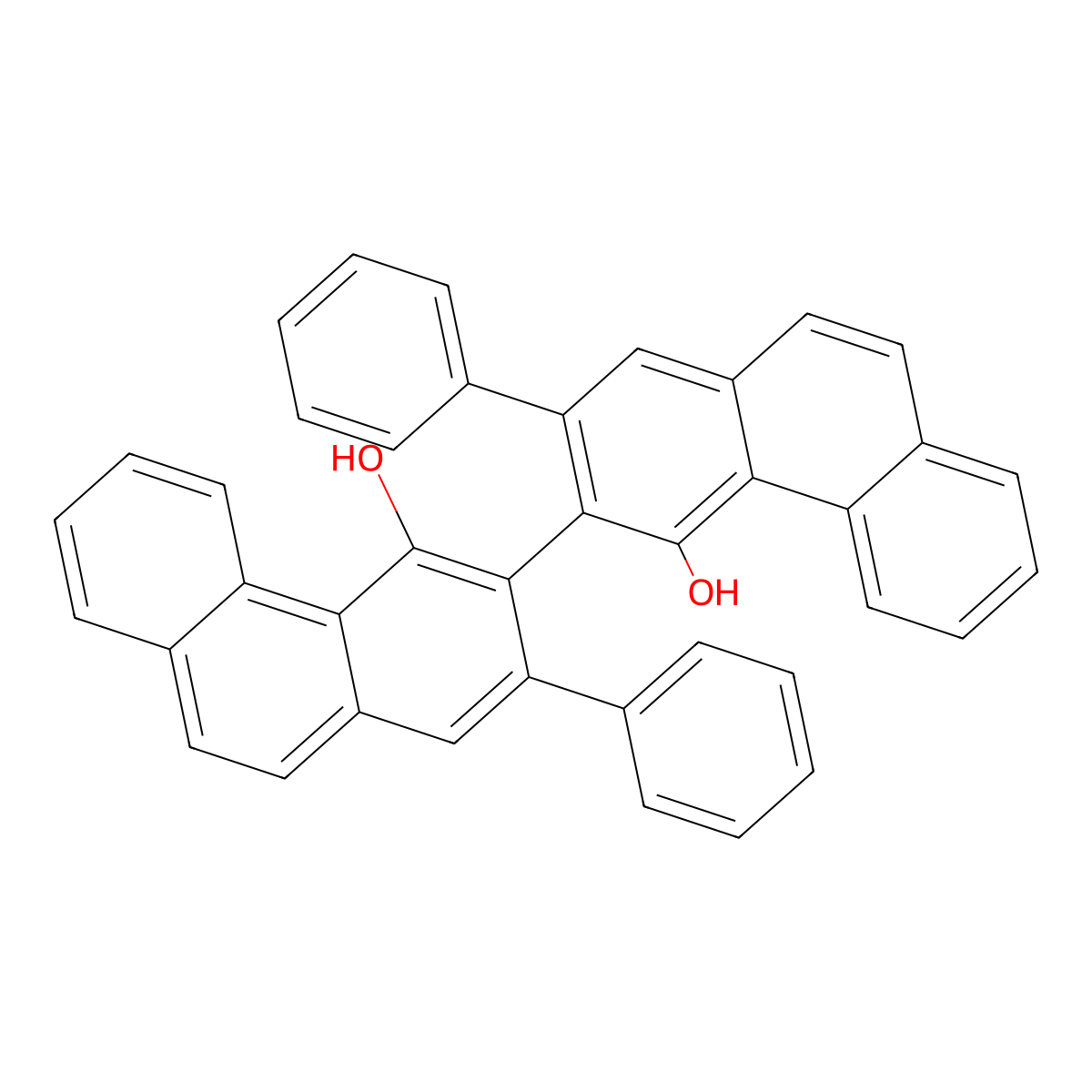 (3R)-2,2'-Diphenyl[3,3'-biphenanthrene]-4,4'-diol , (R)-VAPOL molecular structure, CAS 147702-16-7